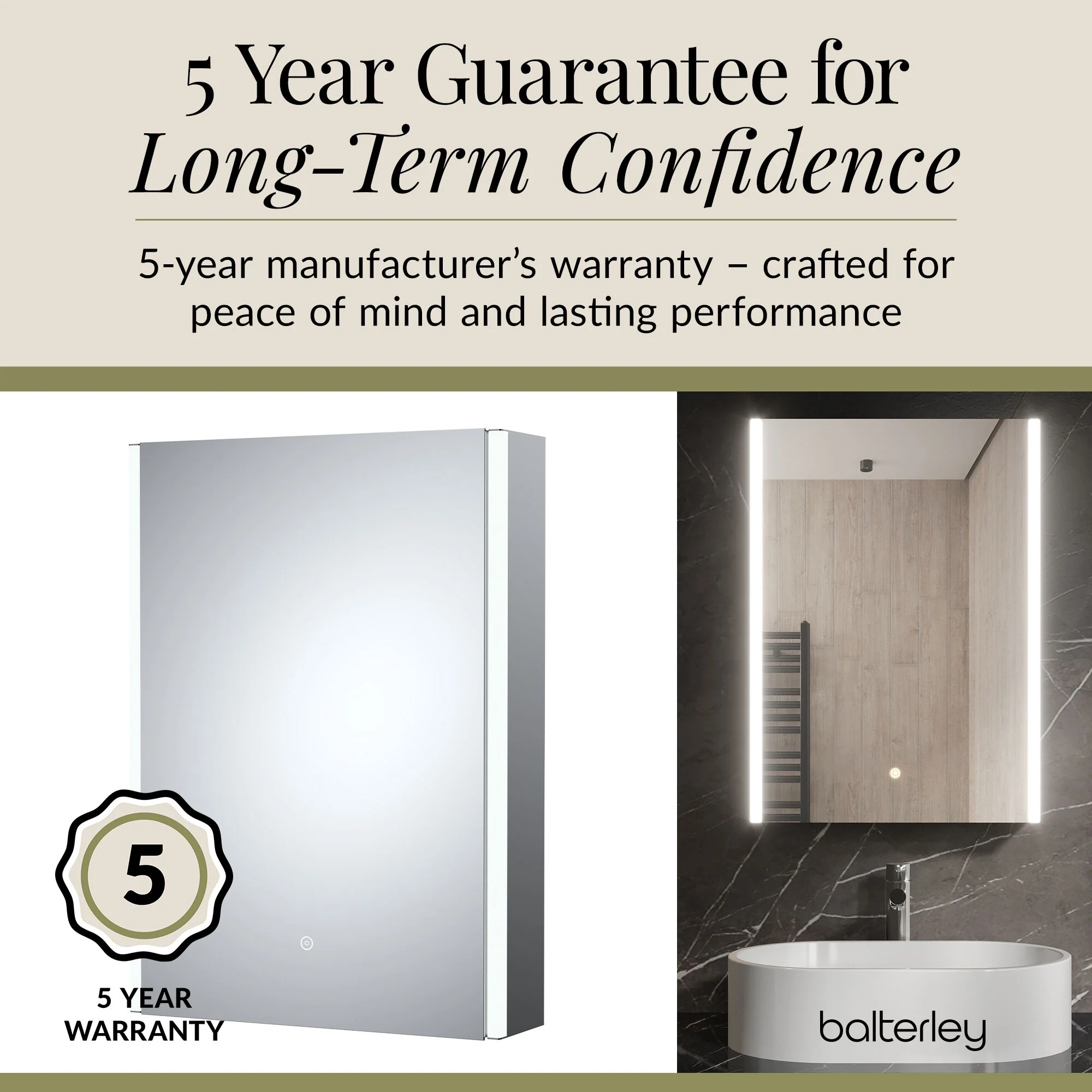 1 Door Touch Sensor Mirror Cabinet with 2 Shelves, Demister & Shaver Socket - Image 8