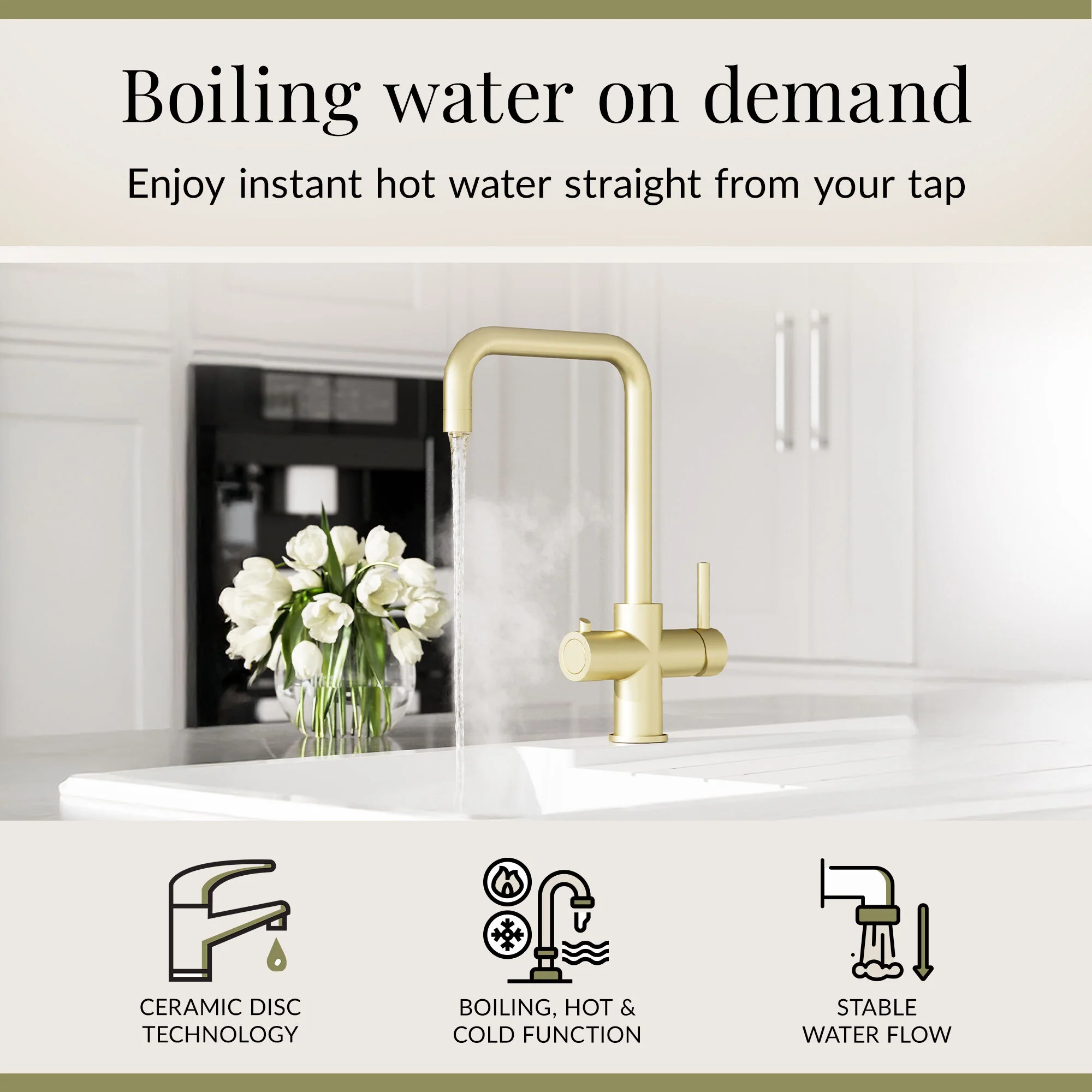 3 in 1 Boiling Water Tap Kit - Instant Hot Water Tap with Dual Lever Handles,Tank and Filter in a range of finishes - Image 12