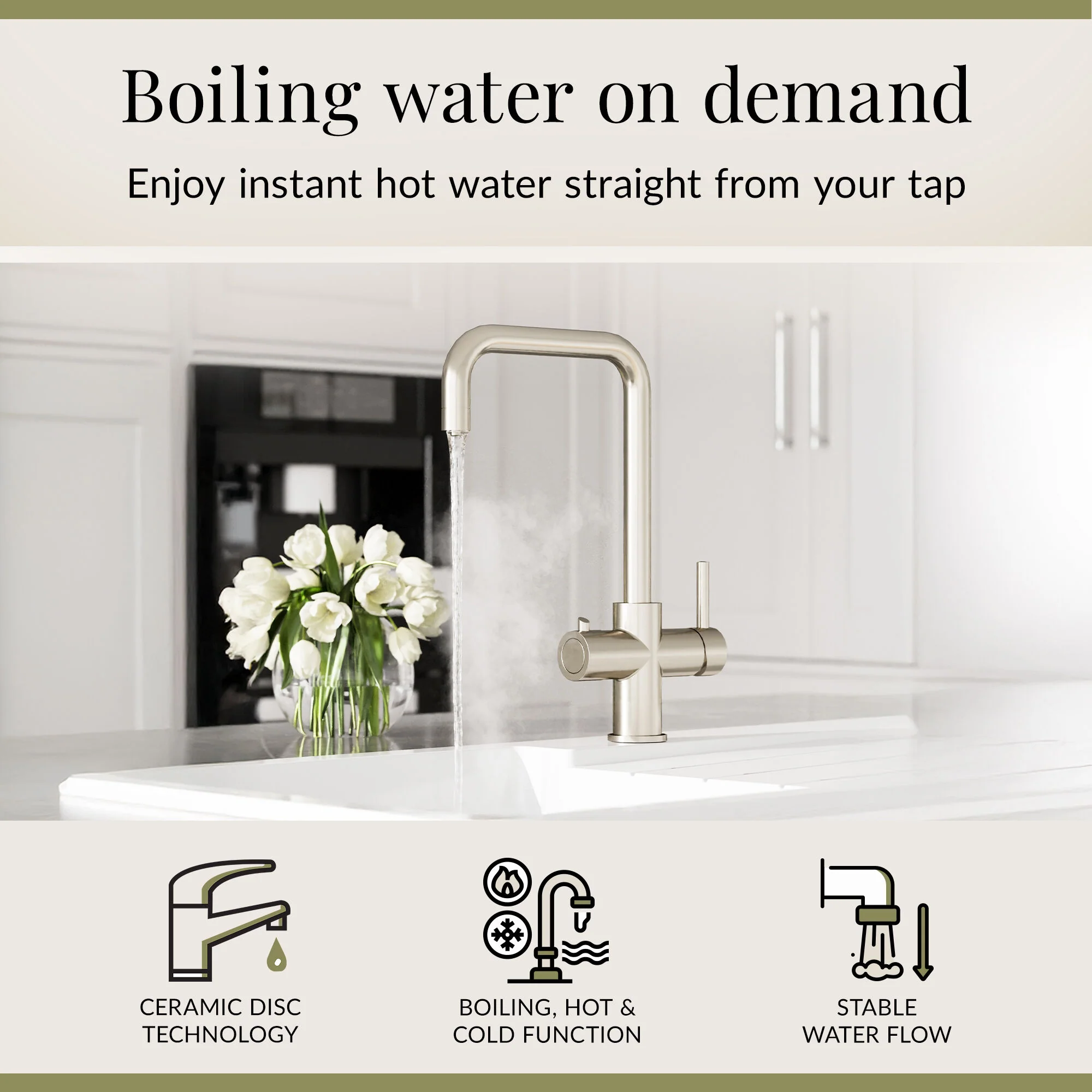3 in 1 Boiling Water Tap Kit - Instant Hot Water Tap with Dual Lever Handles,Tank and Filter in a range of finishes - Image 18
