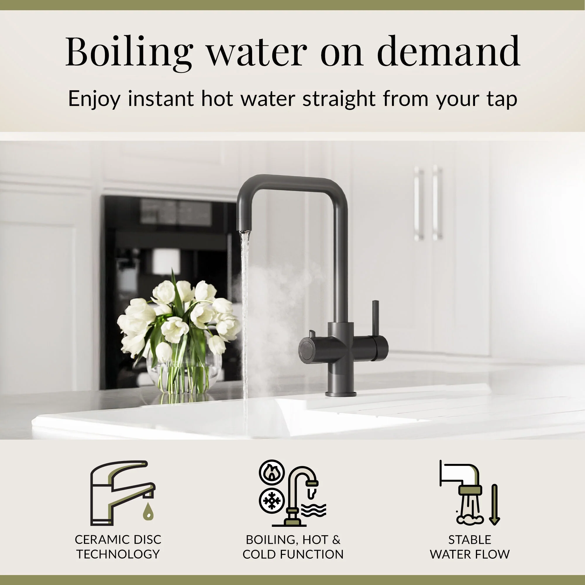 3 in 1 Boiling Water Tap Kit - Instant Hot Water Tap with Dual Lever Handles,Tank and Filter in a range of finishes - Image 19