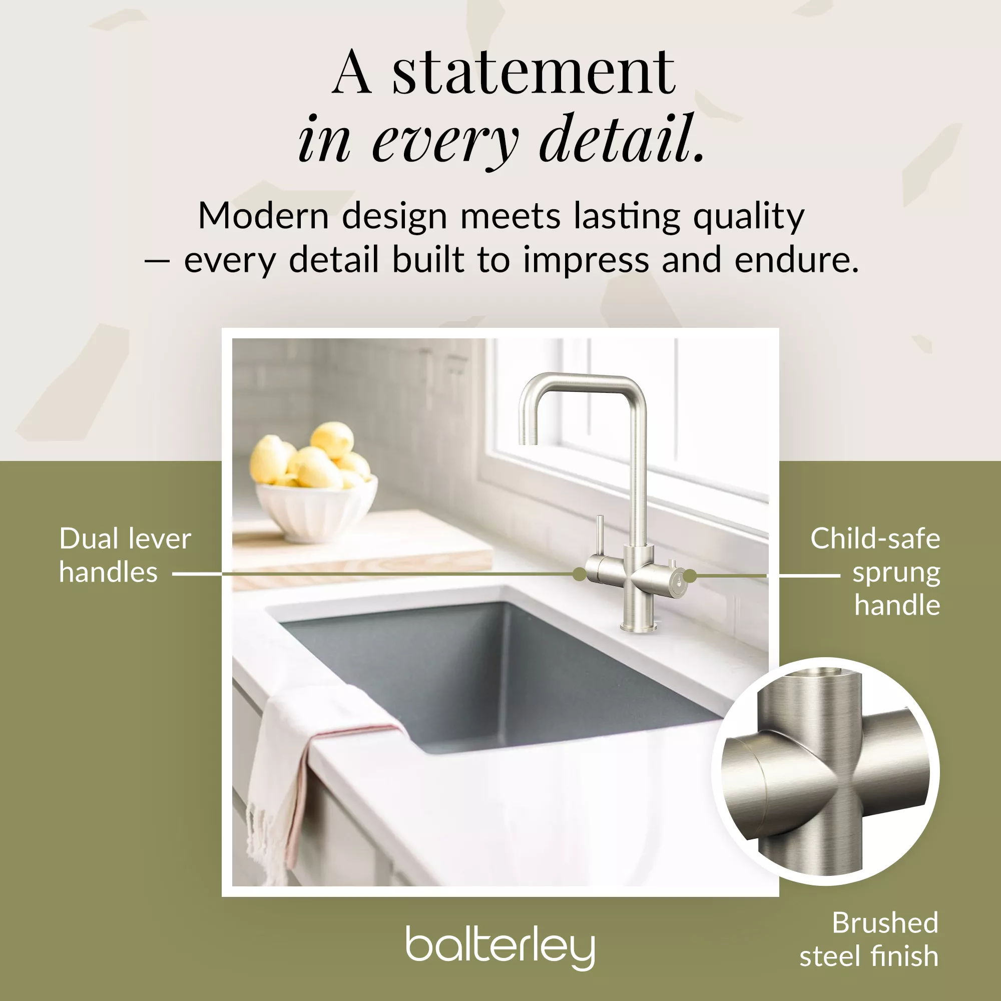 3 in 1 Boiling Water Tap Kit - Instant Hot Water Tap with Dual Lever Handles,Tank and Filter in a range of finishes - Image 24
