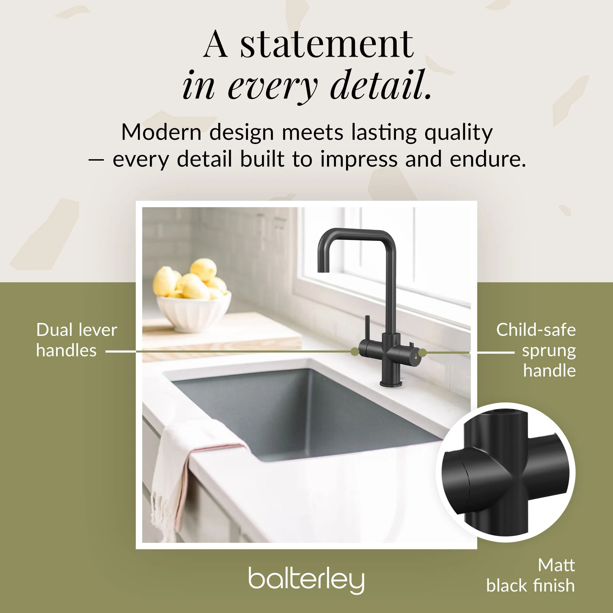 3 in 1 Boiling Water Tap Kit - Instant Hot Water Tap with Dual Lever Handles,Tank and Filter in a range of finishes - Image 25