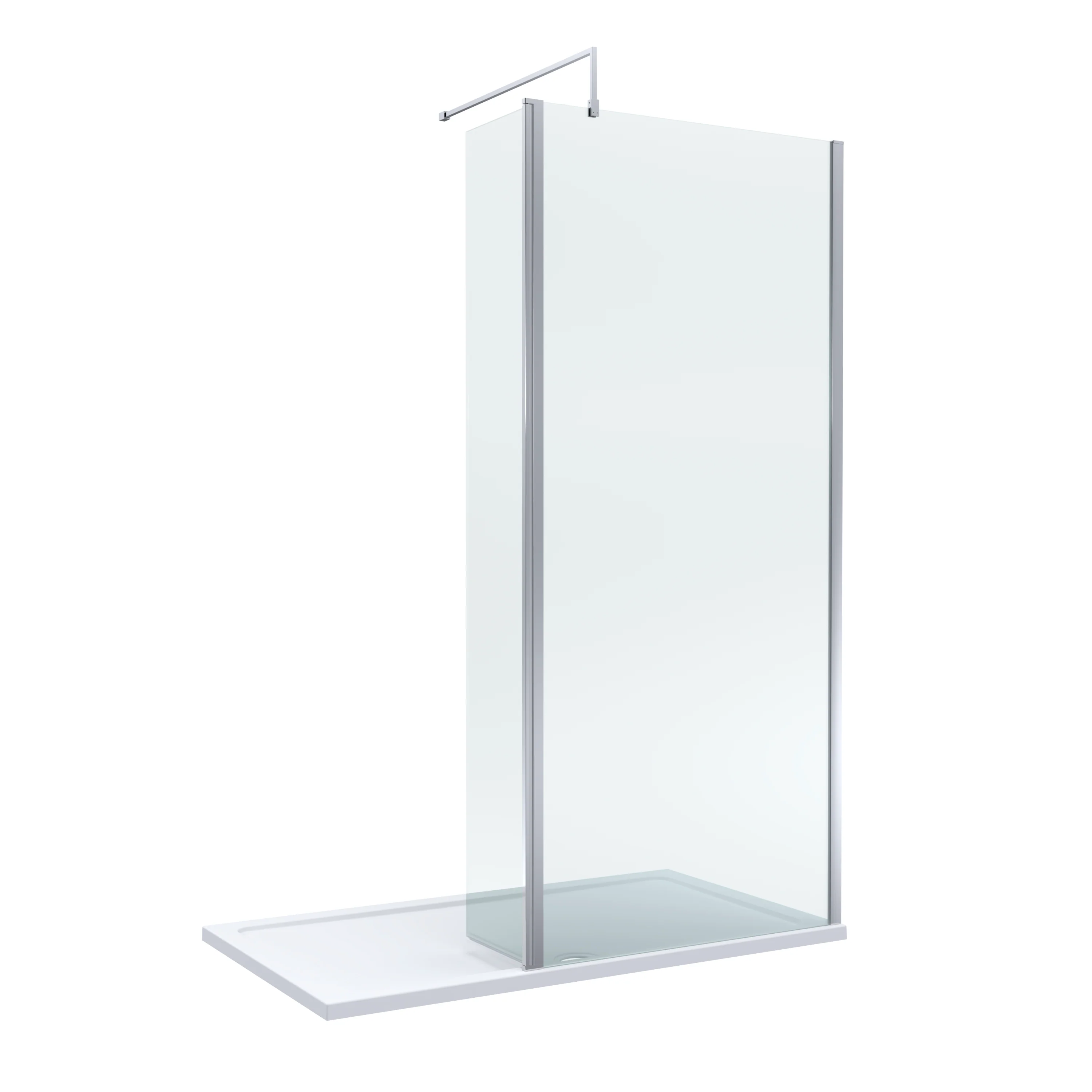 8mm Glass Walk In Wetroom Screen and Hinged Return Screen and Shower Tray - Choice of Size and Finish - Image 103