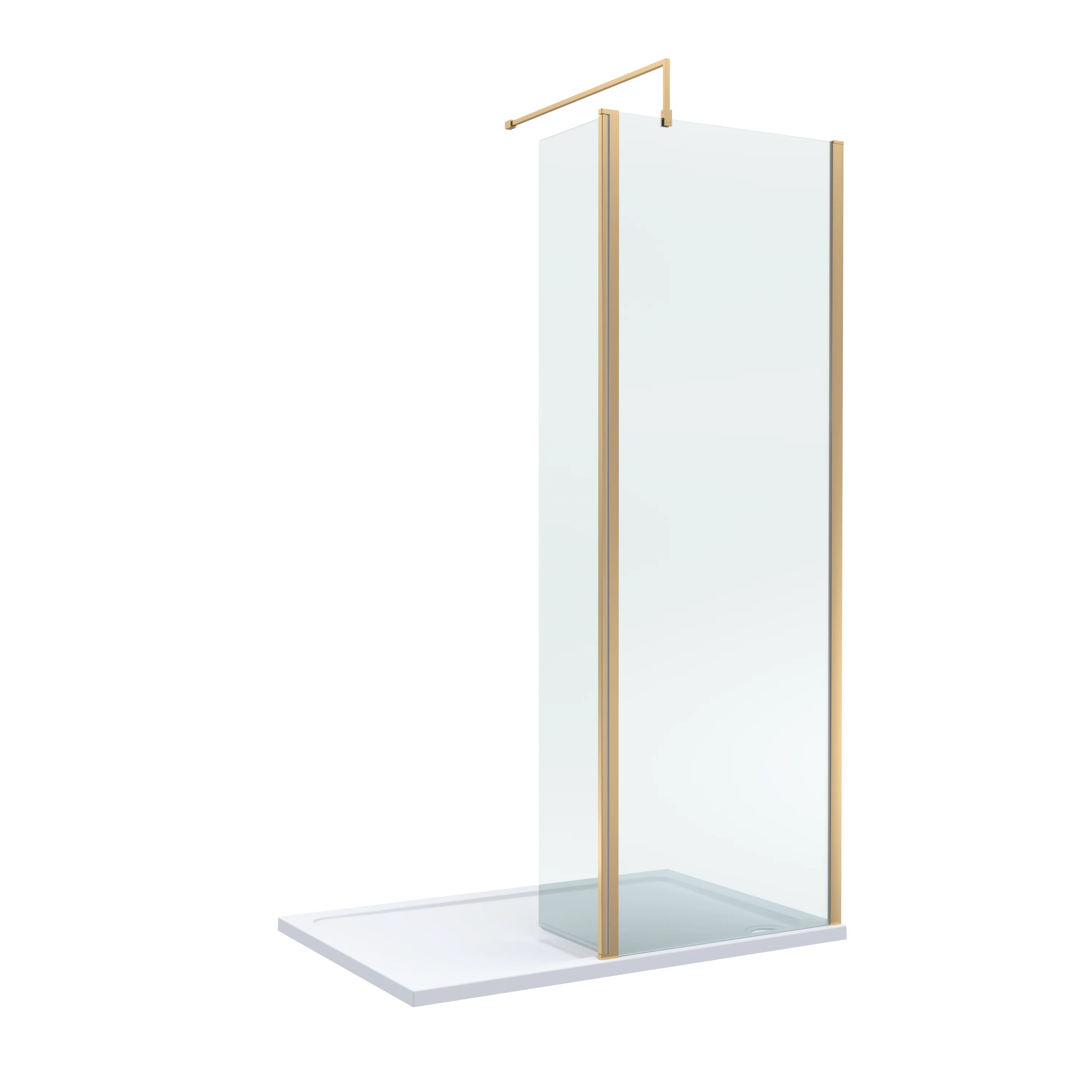 8mm Glass Walk In Wetroom Screen and Hinged Return Screen and Shower Tray - Choice of Size and Finish - Image 11