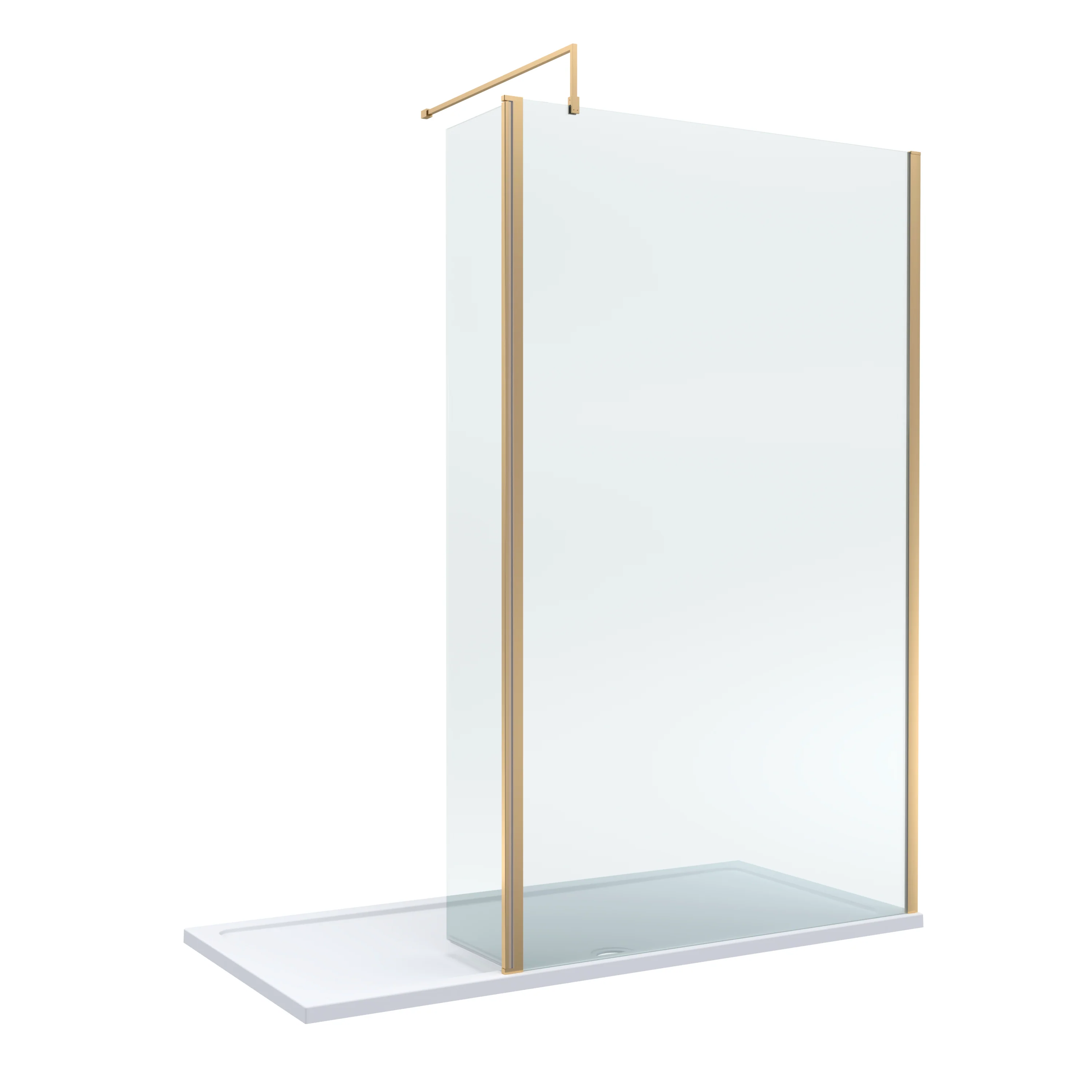 8mm Glass Walk In Wetroom Screen and Hinged Return Screen and Shower Tray - Choice of Size and Finish - Image 125