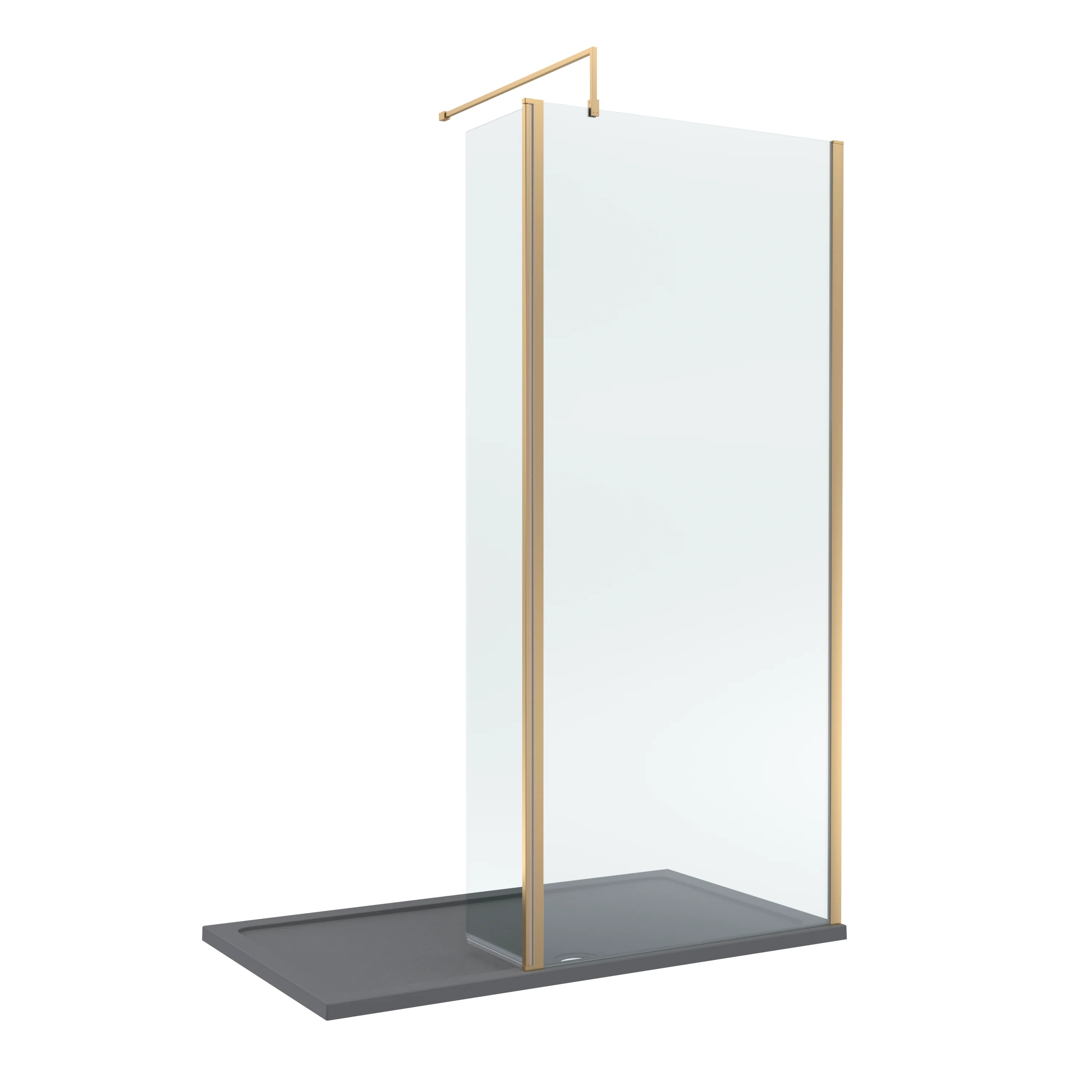 8mm Glass Walk In Wetroom Screen and Hinged Return Screen and Shower Tray - Choice of Size and Finish - Image 169