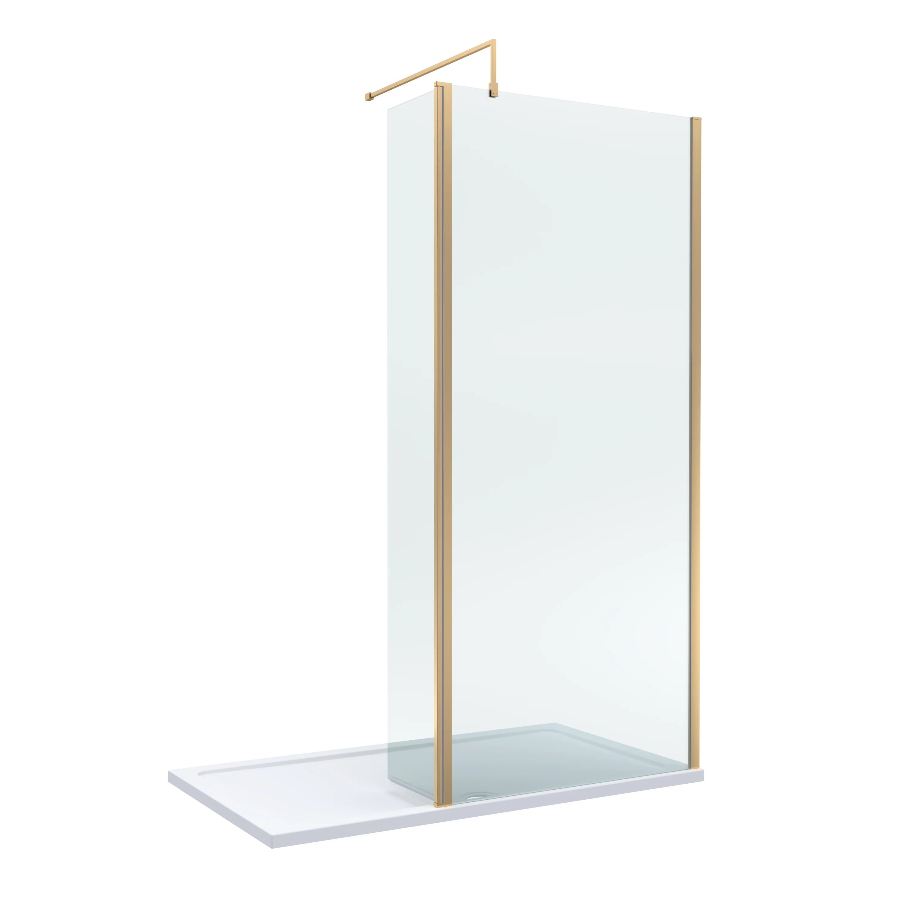 8mm Glass Walk In Wetroom Screen and Hinged Return Screen and Shower Tray - Choice of Size and Finish - Image 19