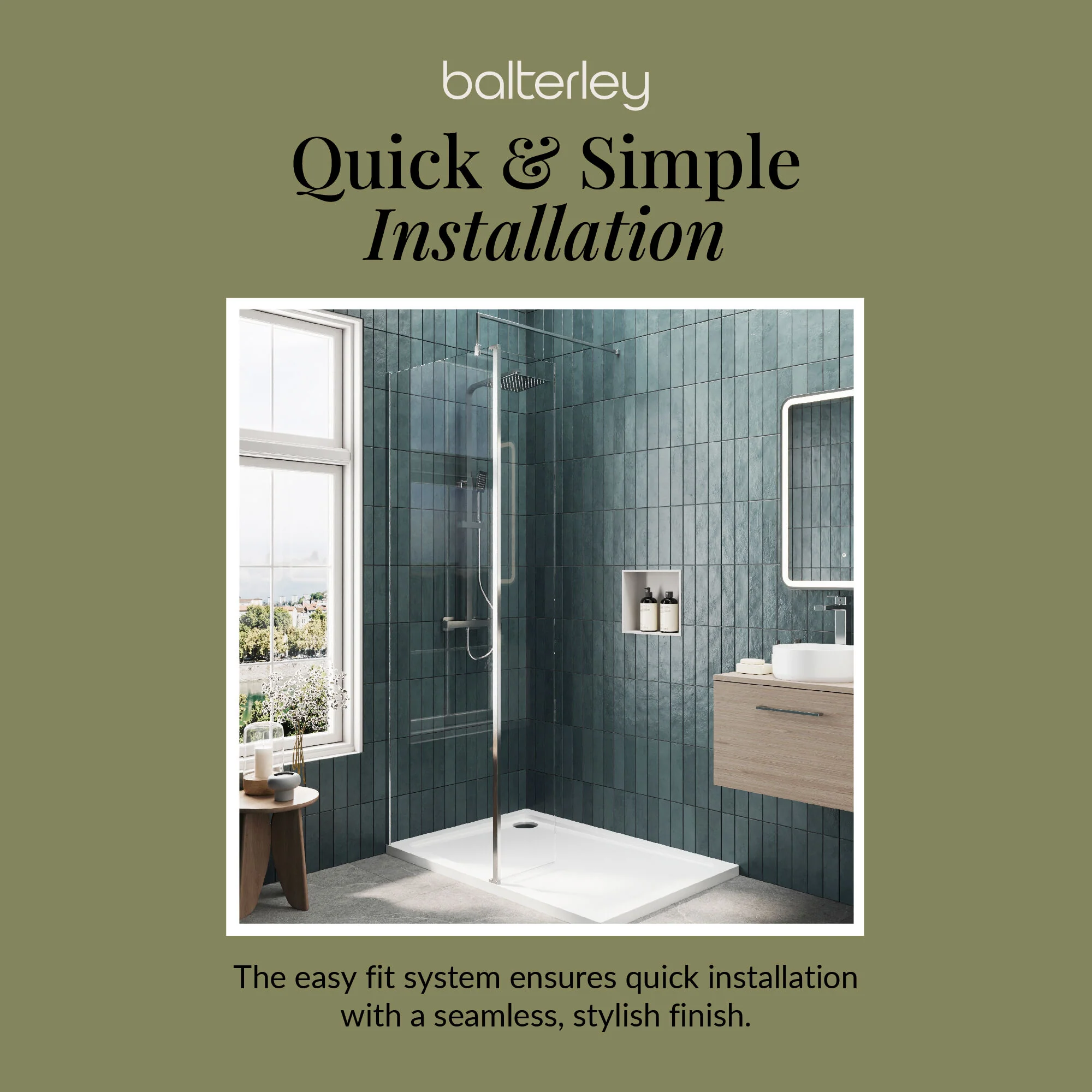 8mm Glass Walk In Wetroom Screen and Hinged Return Screen and Shower Tray - Choice of Size and Finish - Image 199