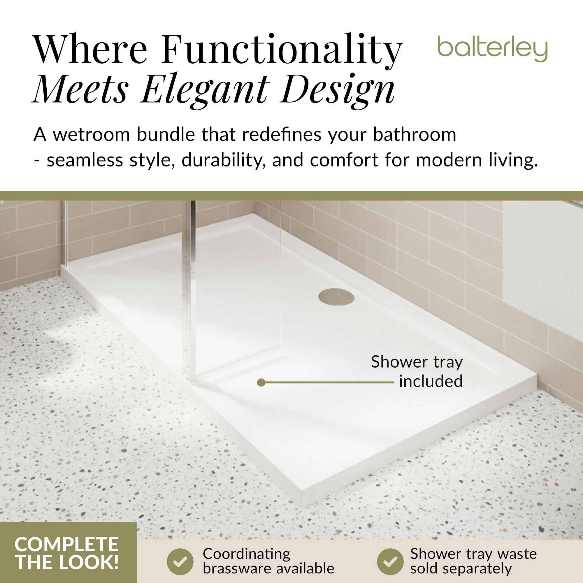 8mm Glass Walk In Wetroom Screen and Hinged Return Screen and Shower Tray - Choice of Size and Finish - Image 206