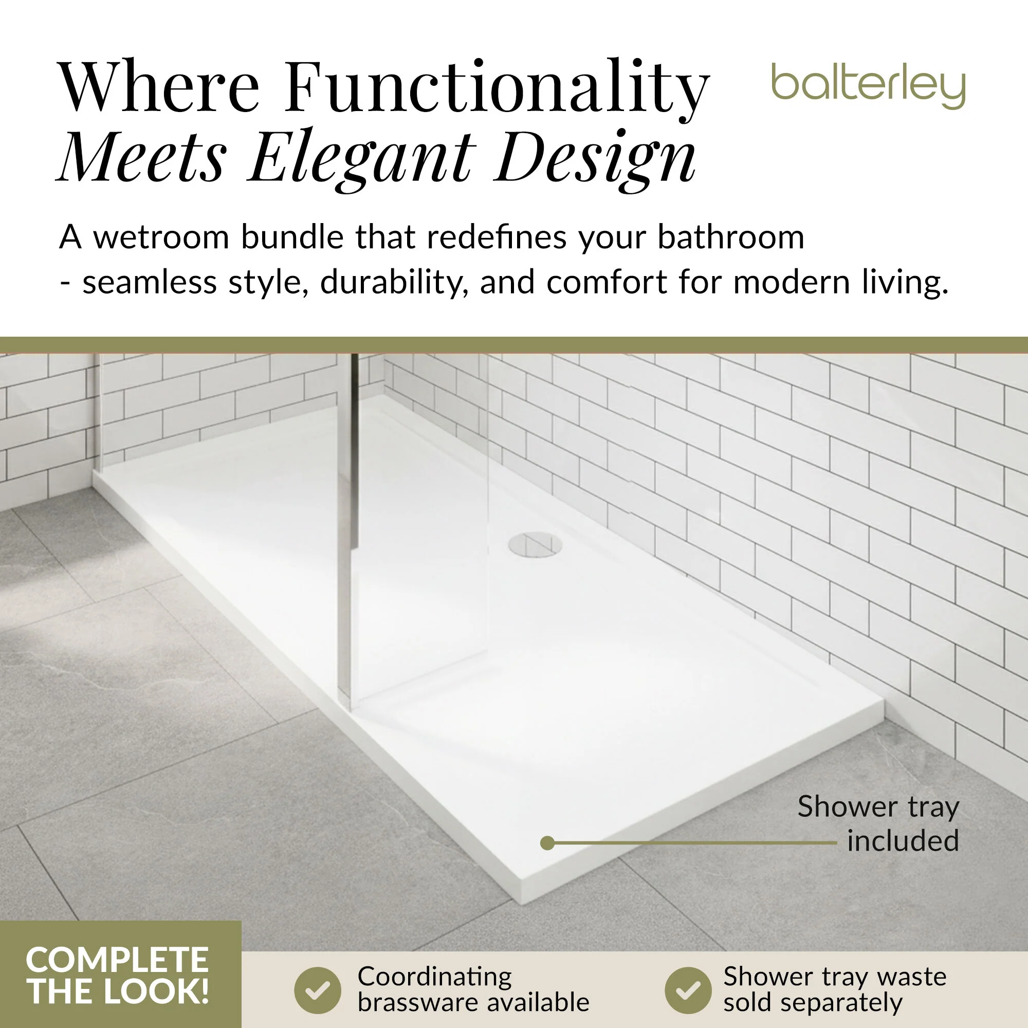 8mm Glass Walk In Wetroom Screen and Hinged Return Screen and Shower Tray - Choice of Size and Finish - Image 222