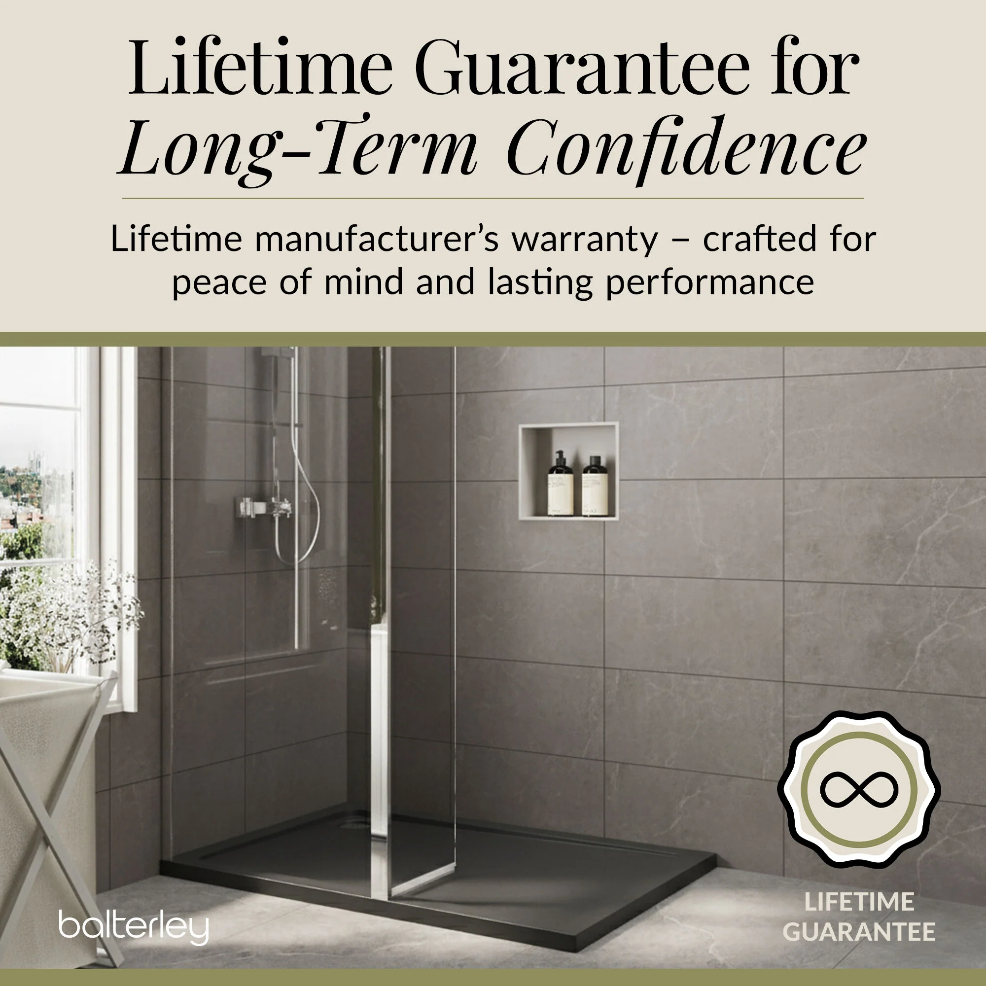 8mm Glass Walk In Wetroom Screen and Hinged Return Screen and Shower Tray - Choice of Size and Finish - Image 240