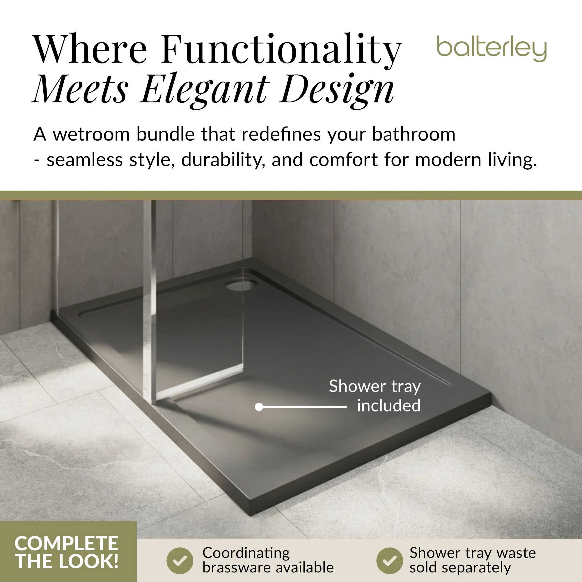 8mm Glass Walk In Wetroom Screen and Hinged Return Screen and Shower Tray - Choice of Size and Finish - Image 244
