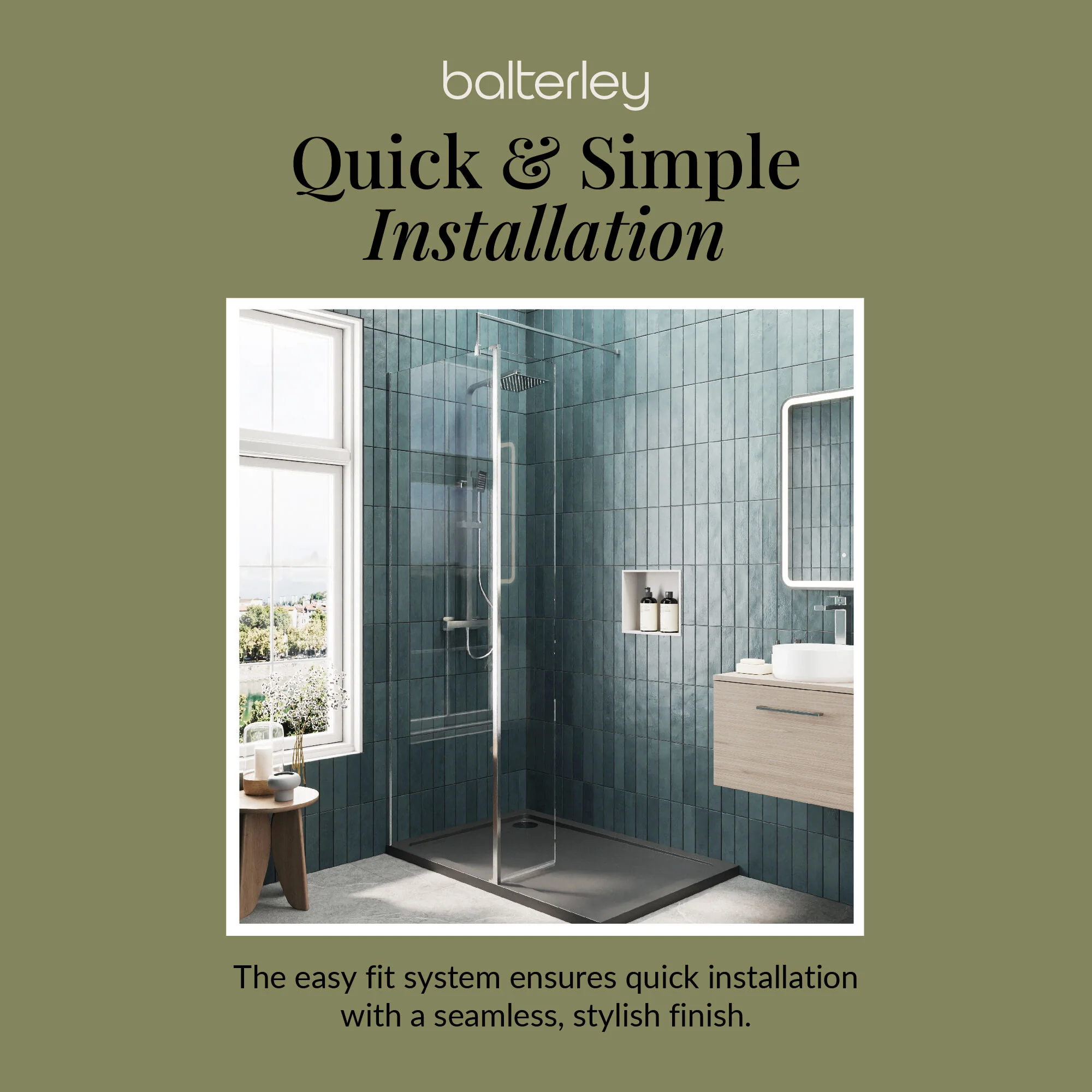 8mm Glass Walk In Wetroom Screen and Hinged Return Screen and Shower Tray - Choice of Size and Finish - Image 246