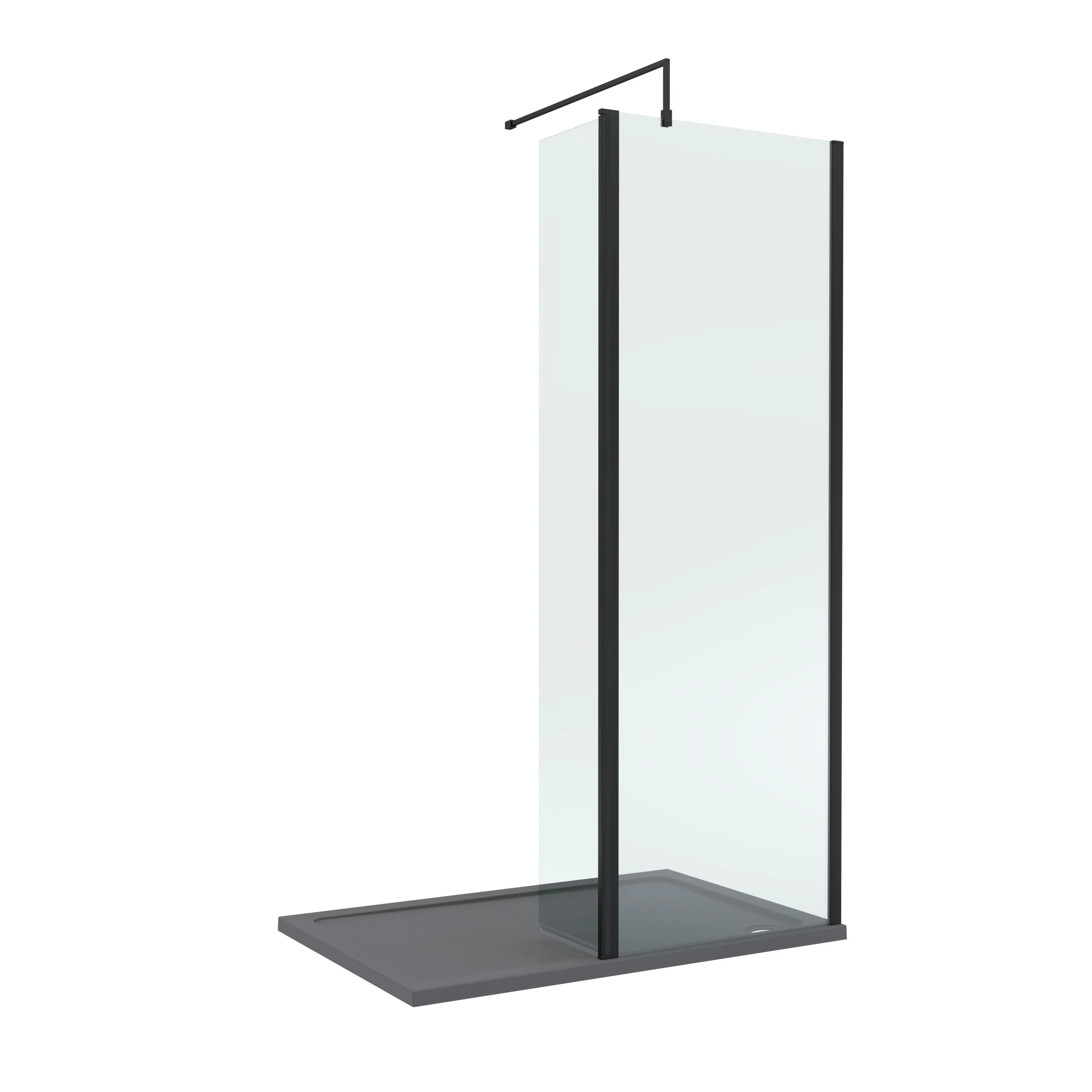 8mm Glass Walk In Wetroom Screen and Hinged Return Screen and Shower Tray - Choice of Size and Finish - Image 54