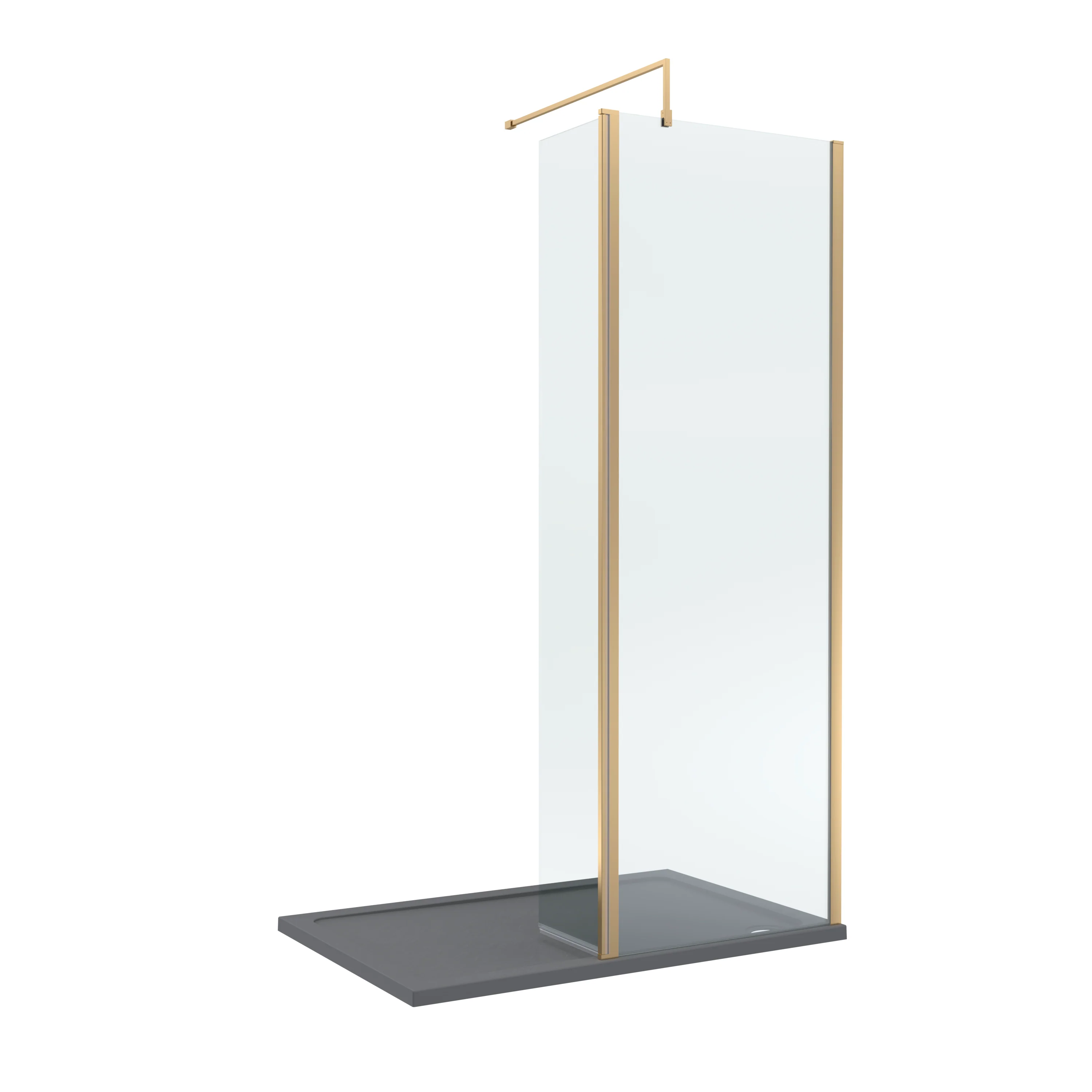 8mm Glass Walk In Wetroom Screen and Hinged Return Screen and Shower Tray - Choice of Size and Finish - Image 55