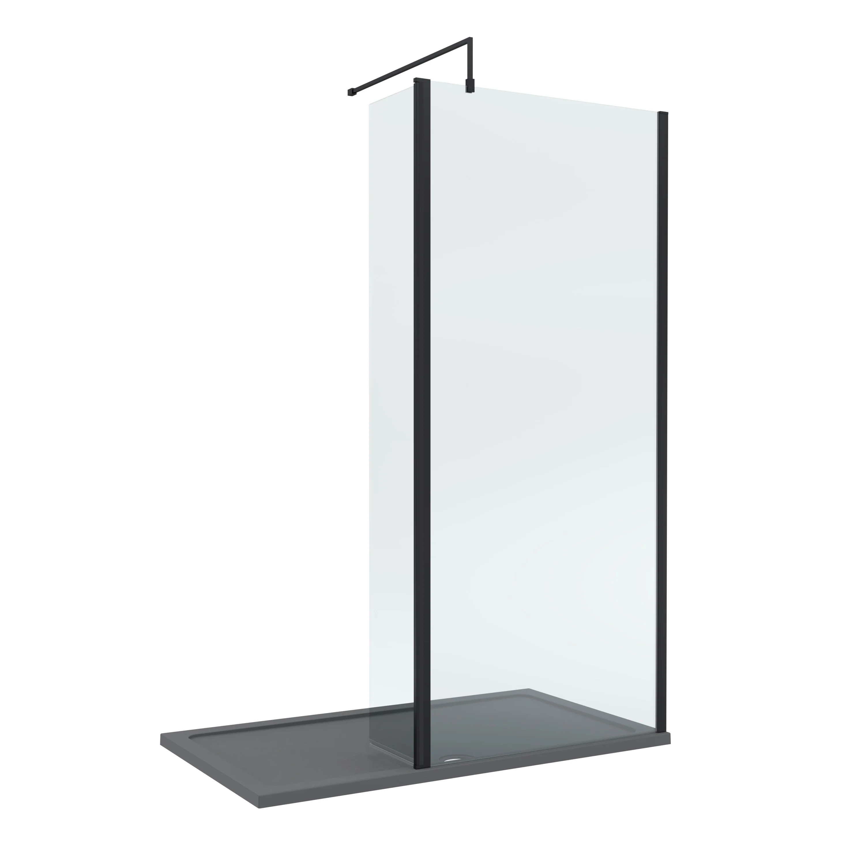 8mm Glass Walk In Wetroom Screen and Hinged Return Screen and Shower Tray - Choice of Size and Finish - Image 68