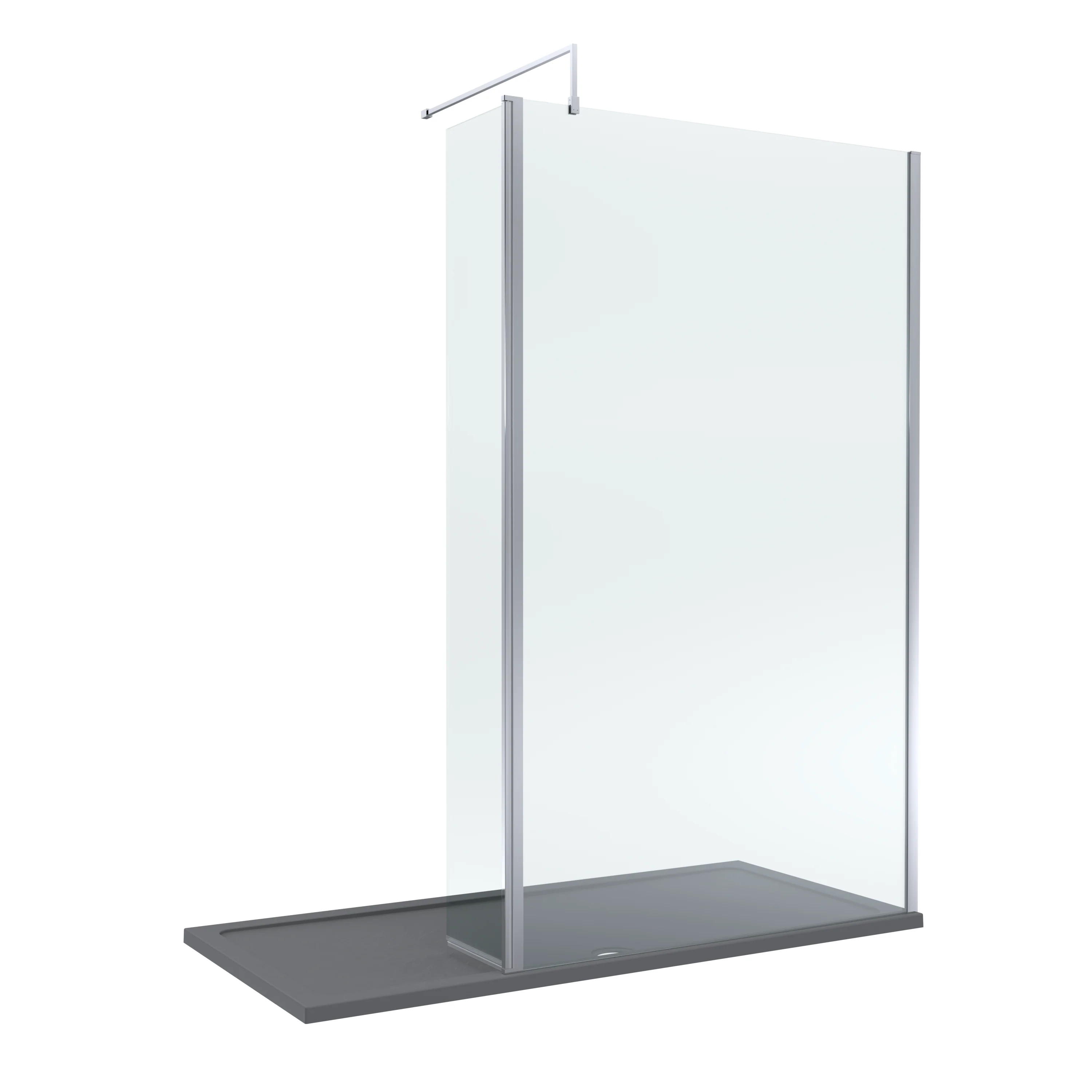 8mm Glass Walk In Wetroom Screen and Hinged Return Screen and Shower Tray - Choice of Size and Finish - Image 74
