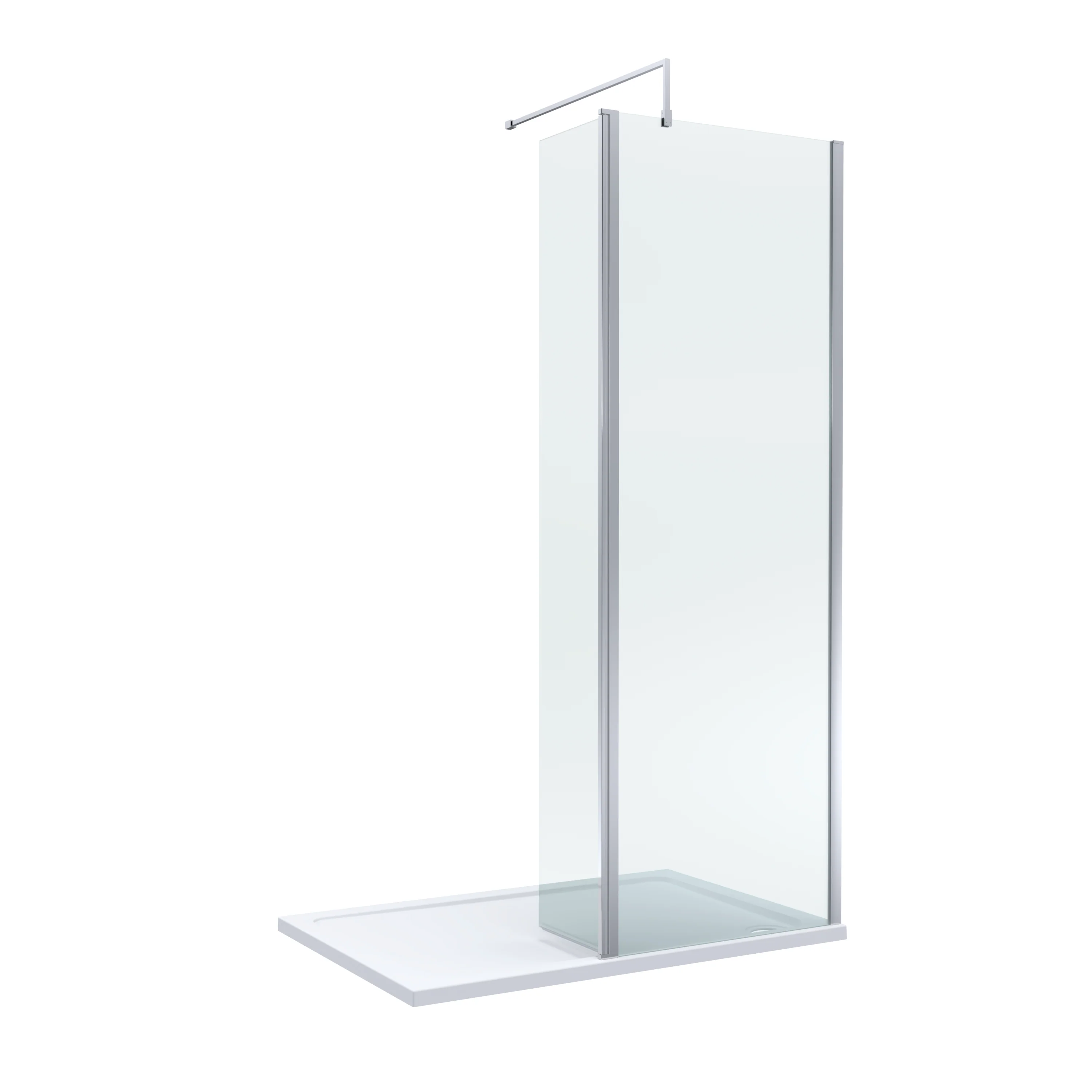 8mm Glass Walk In Wetroom Screen and Hinged Return Screen and Shower Tray - Choice of Size and Finish - Image 99