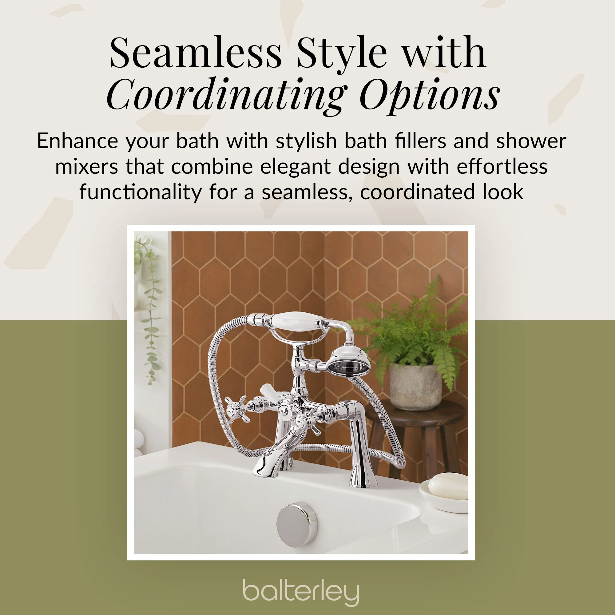 Balterley Hanchurch Basin Pillar Taps with Crosshead Handles - Chrome or Brushed Brass - Image 8
