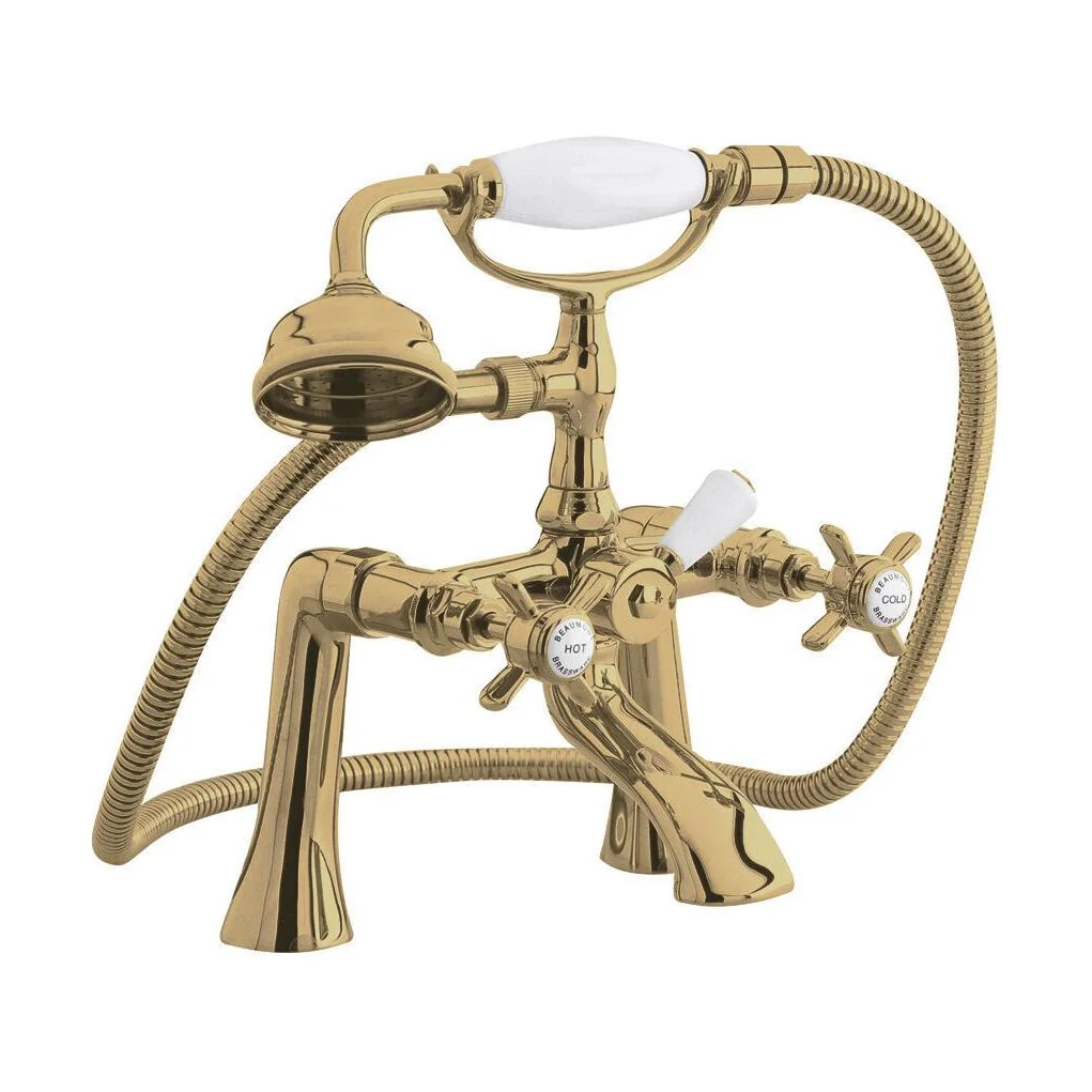 Balterley Hanchurch Traditional Bath Shower Mixer Tap with Shower Kit - Chrome or Brushed Brass