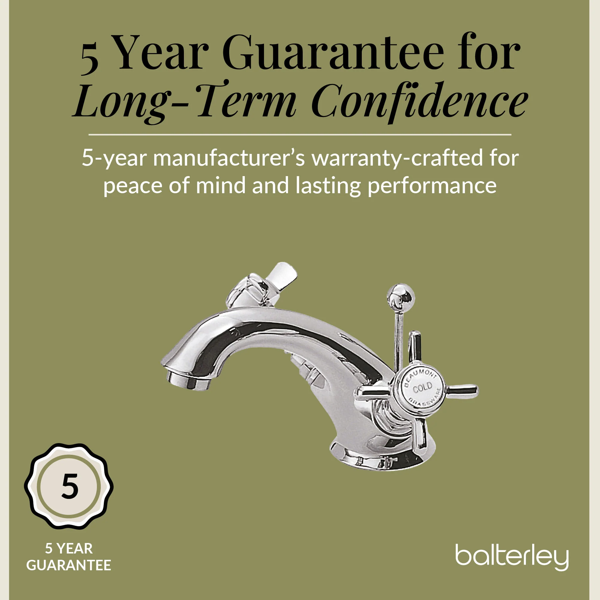 Balterley Hanchurch Traditional Mono Basin Mixer Tap - Chrome or Brushed Brass - Image 10