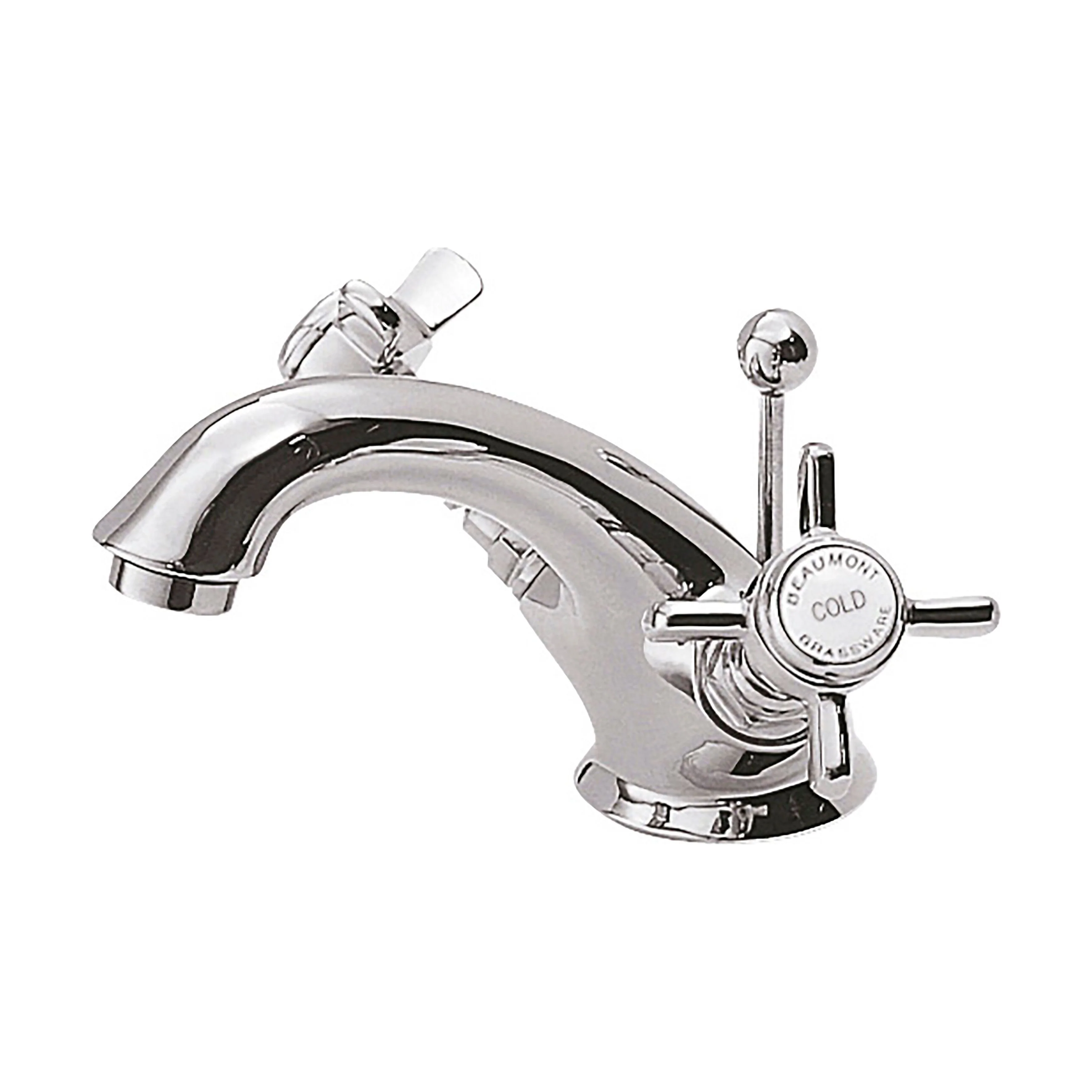 Balterley Hanchurch Traditional Mono Basin Mixer Tap - Chrome or Brushed Brass - Image 2