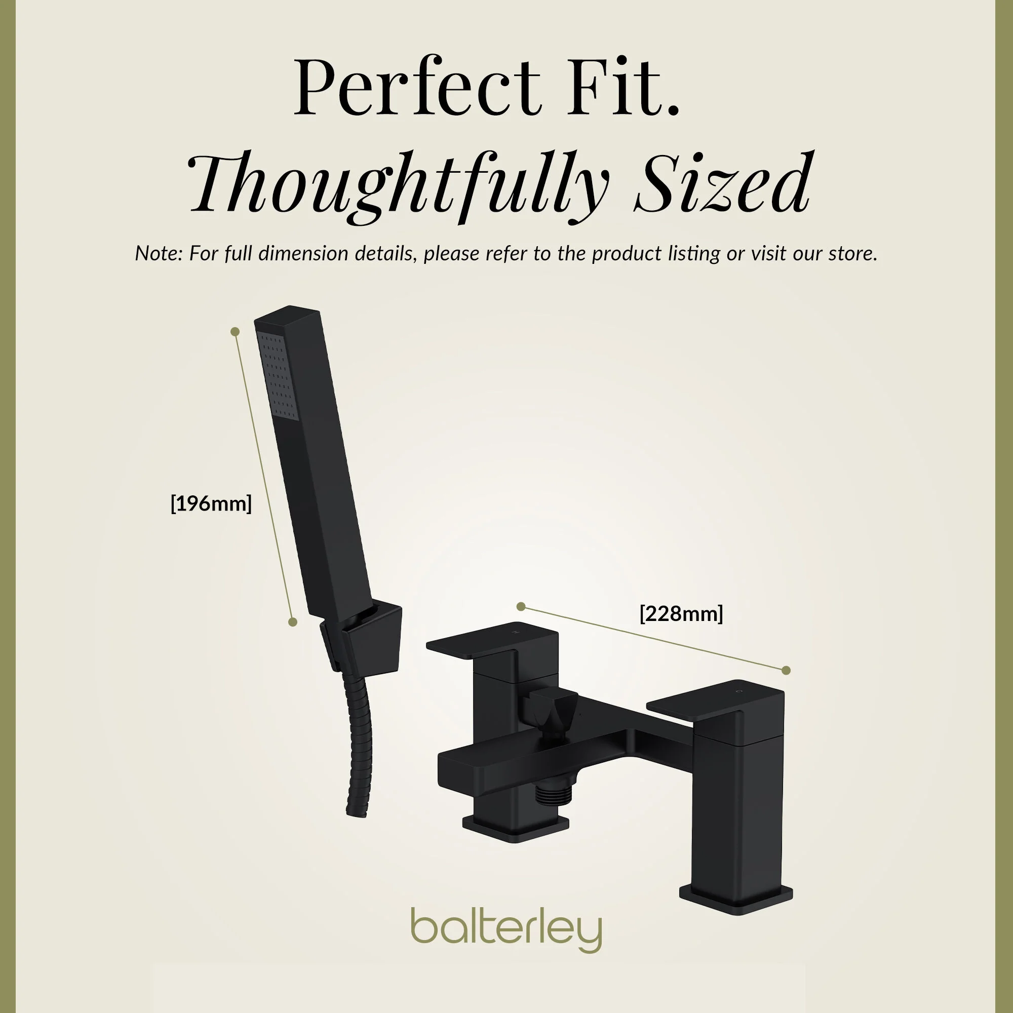 Milldale Square Deck Mounted Dual Lever Bath Shower Mixer Tap with Kit - Choice of Finish - Image 5