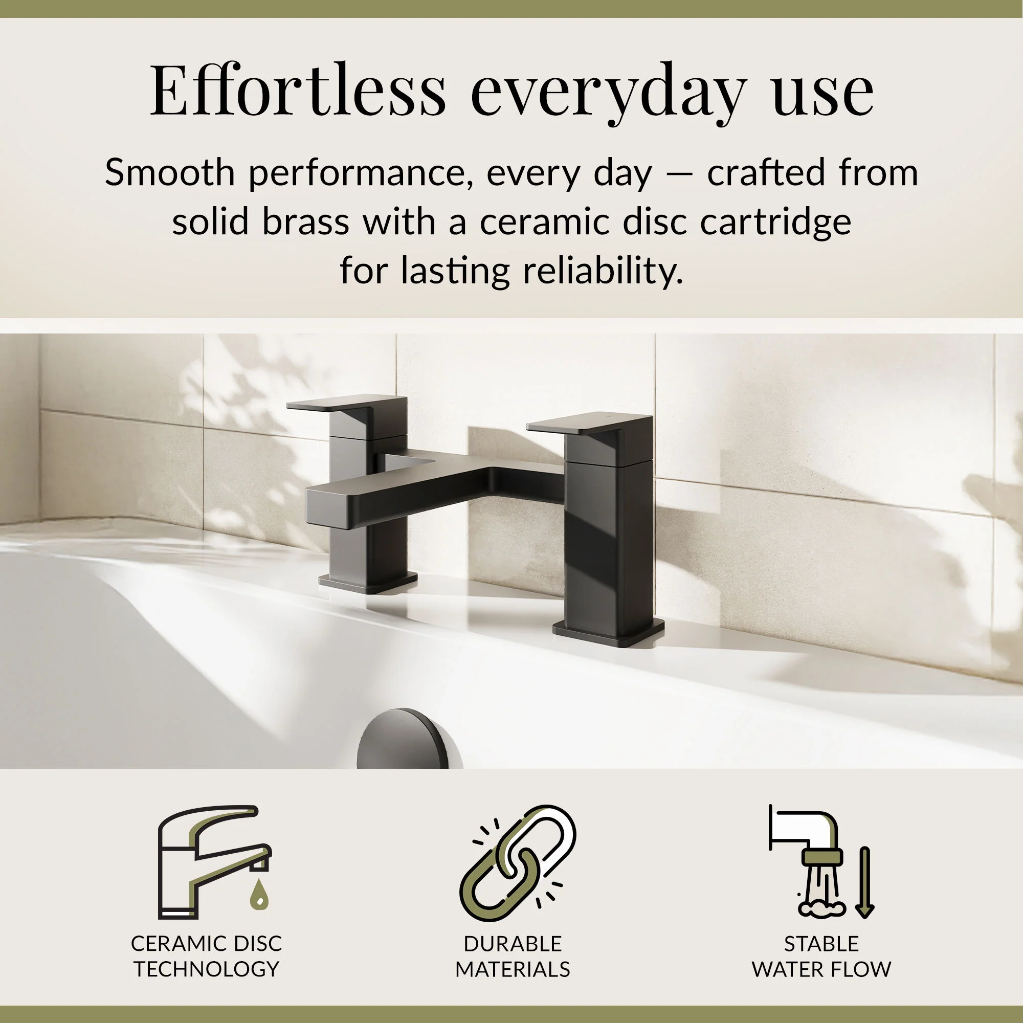 Milldale Square Dual Lever Deck Mounted Bath Filler Tap - Choice of Finish - Image 12