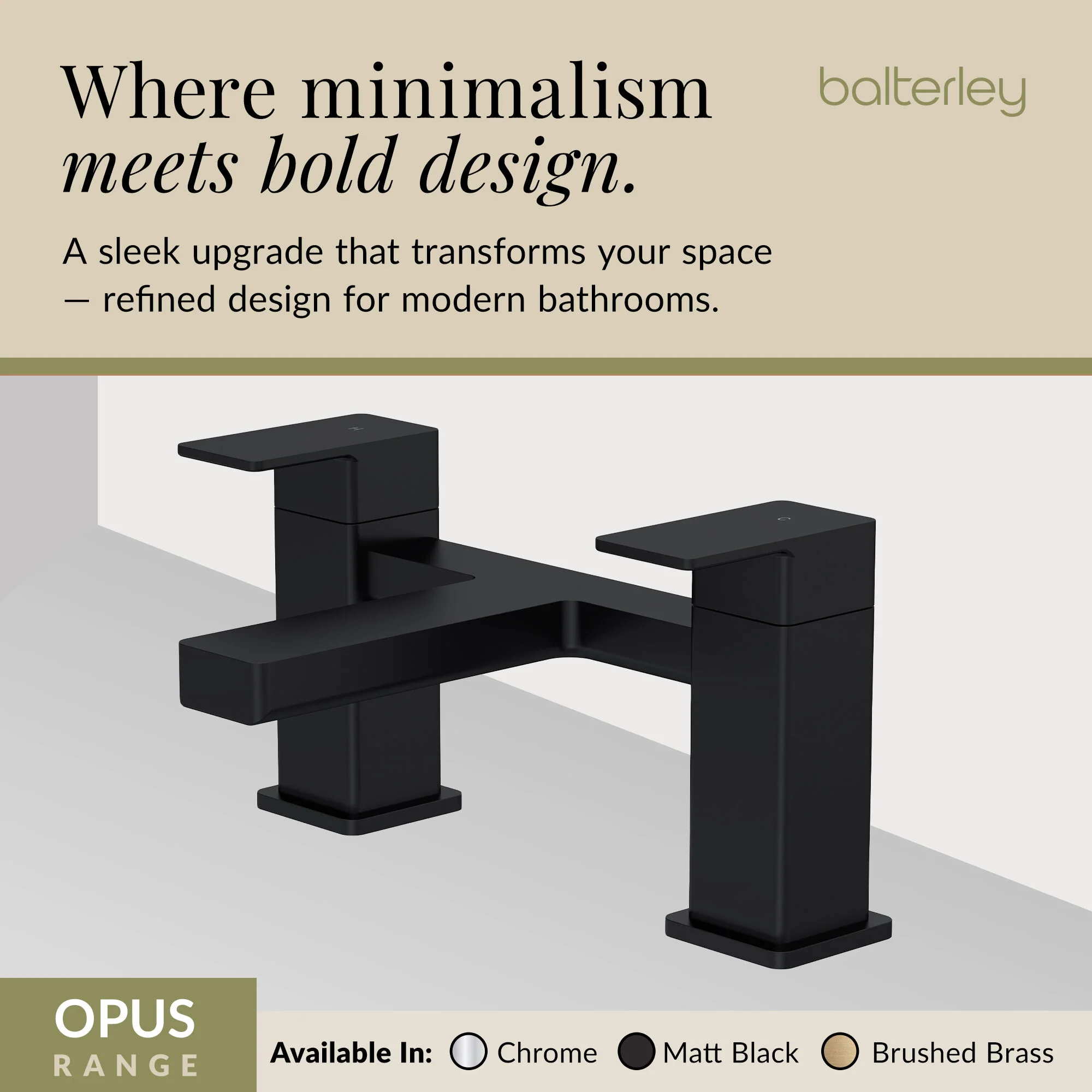 Milldale Square Dual Lever Deck Mounted Bath Filler Tap - Choice of Finish - Image 14