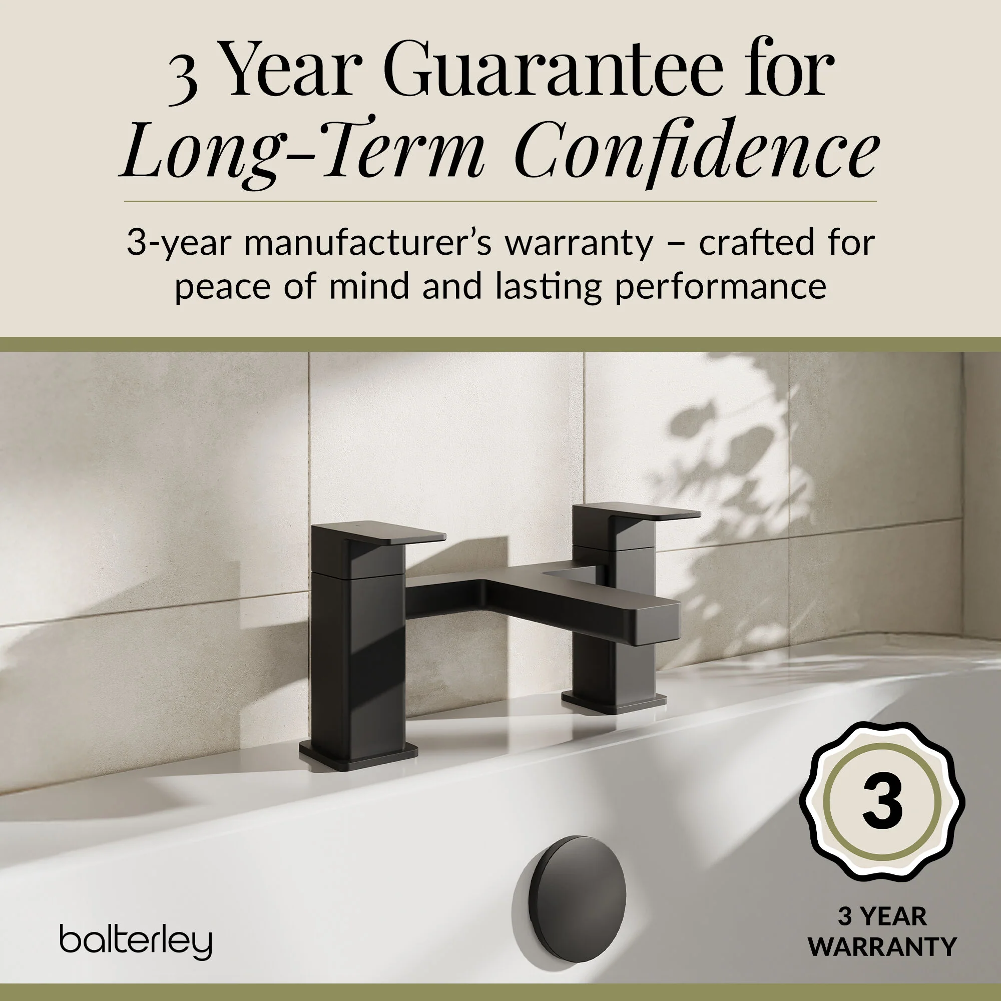 Milldale Square Dual Lever Deck Mounted Bath Filler Tap - Choice of Finish - Image 16