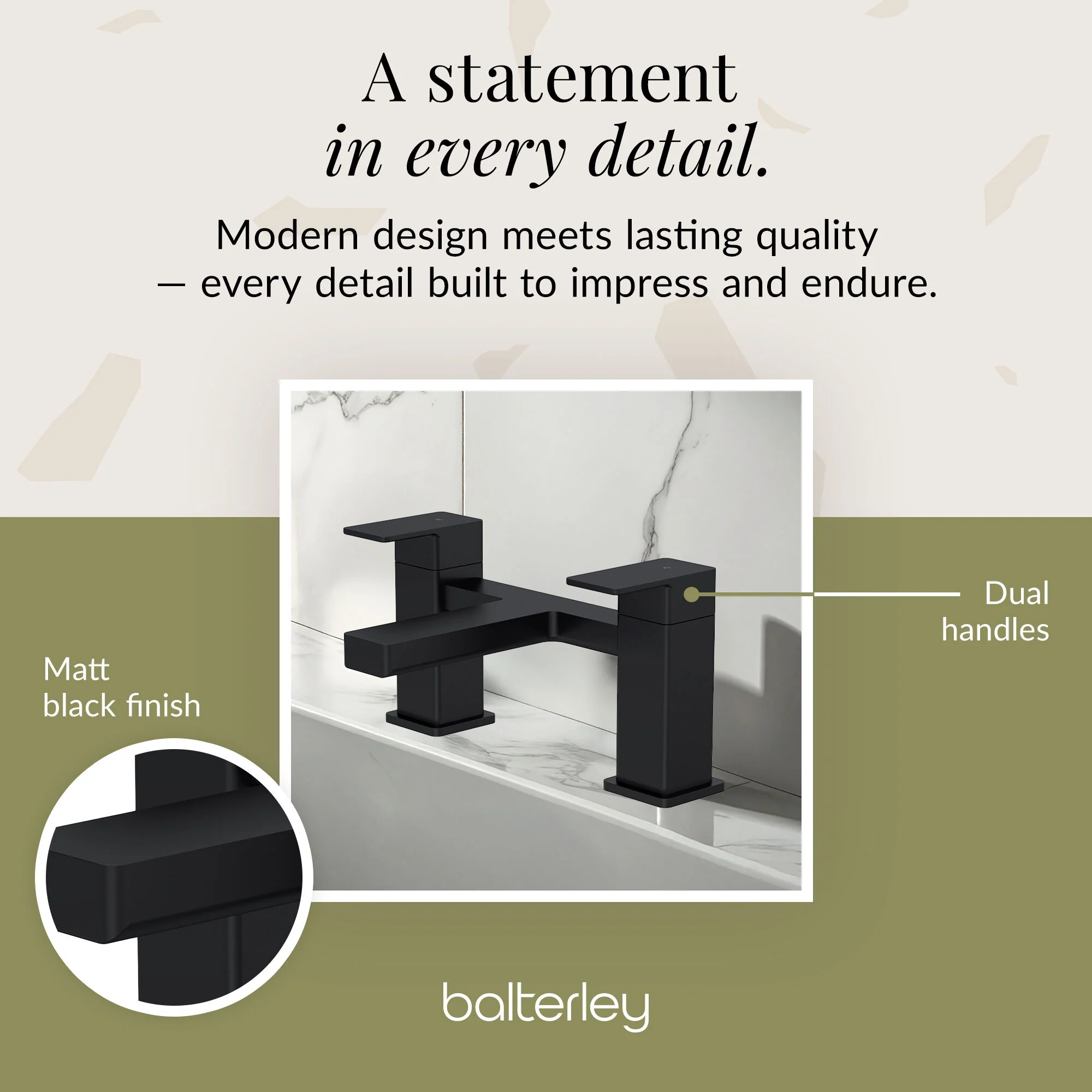 Milldale Square Dual Lever Deck Mounted Bath Filler Tap - Choice of Finish - Image 17