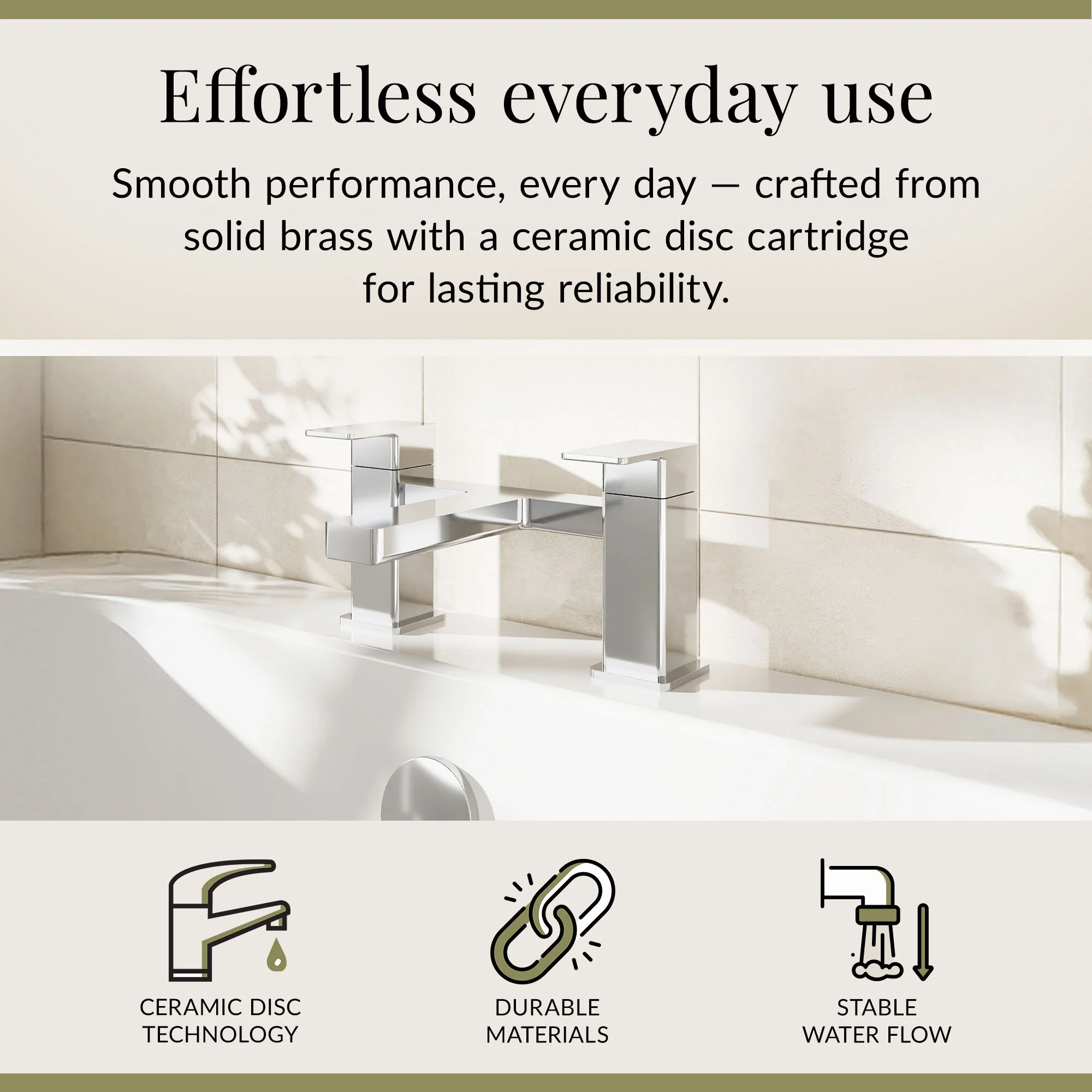 Milldale Square Dual Lever Deck Mounted Bath Filler Tap - Choice of Finish - Image 19