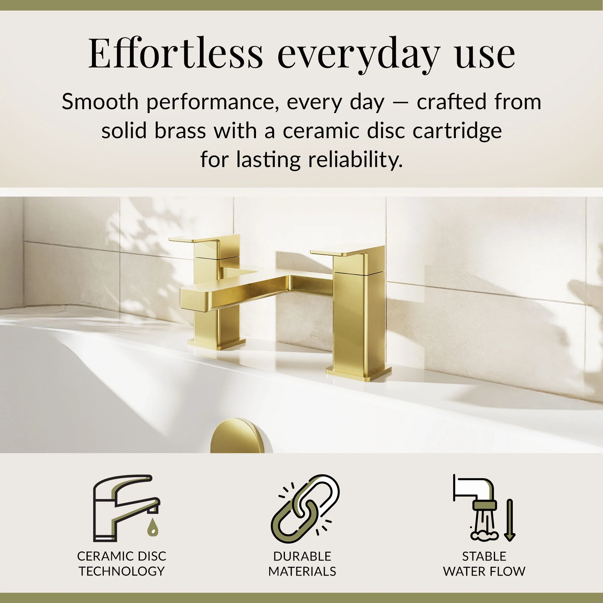 Milldale Square Dual Lever Deck Mounted Bath Filler Tap - Choice of Finish - Image 27