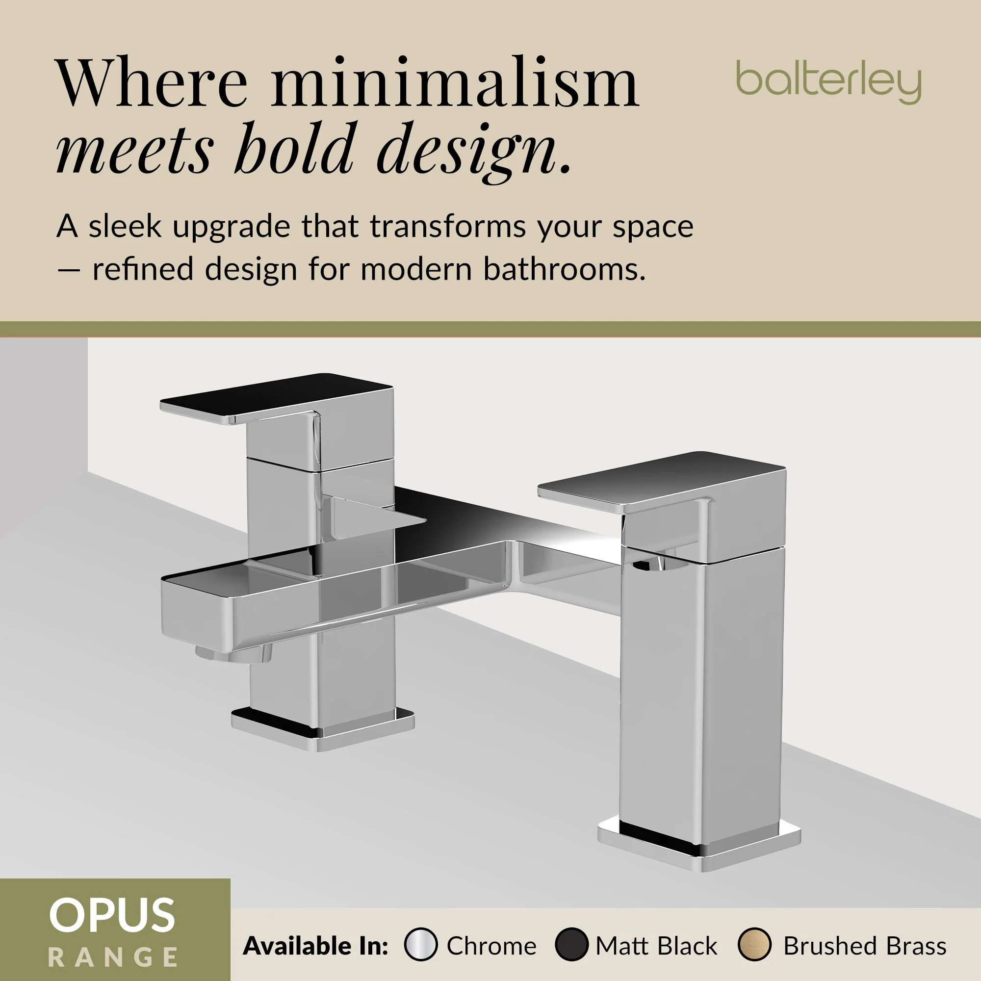 Milldale Square Dual Lever Deck Mounted Bath Filler Tap - Choice of Finish - Image 6