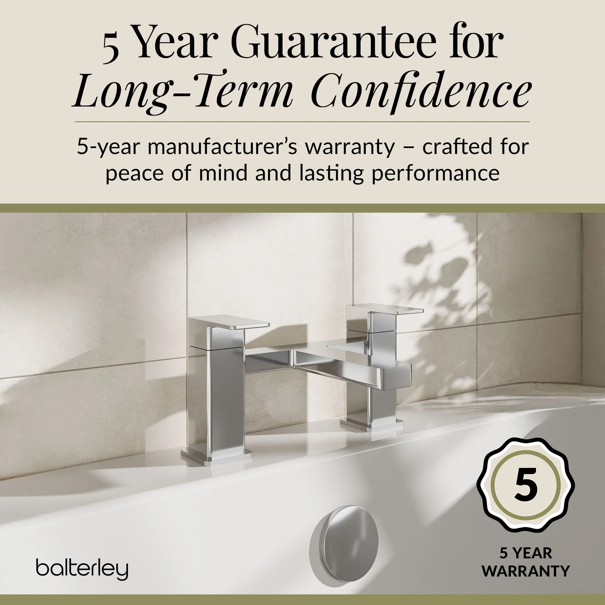 Milldale Square Dual Lever Deck Mounted Bath Filler Tap - Choice of Finish - Image 8
