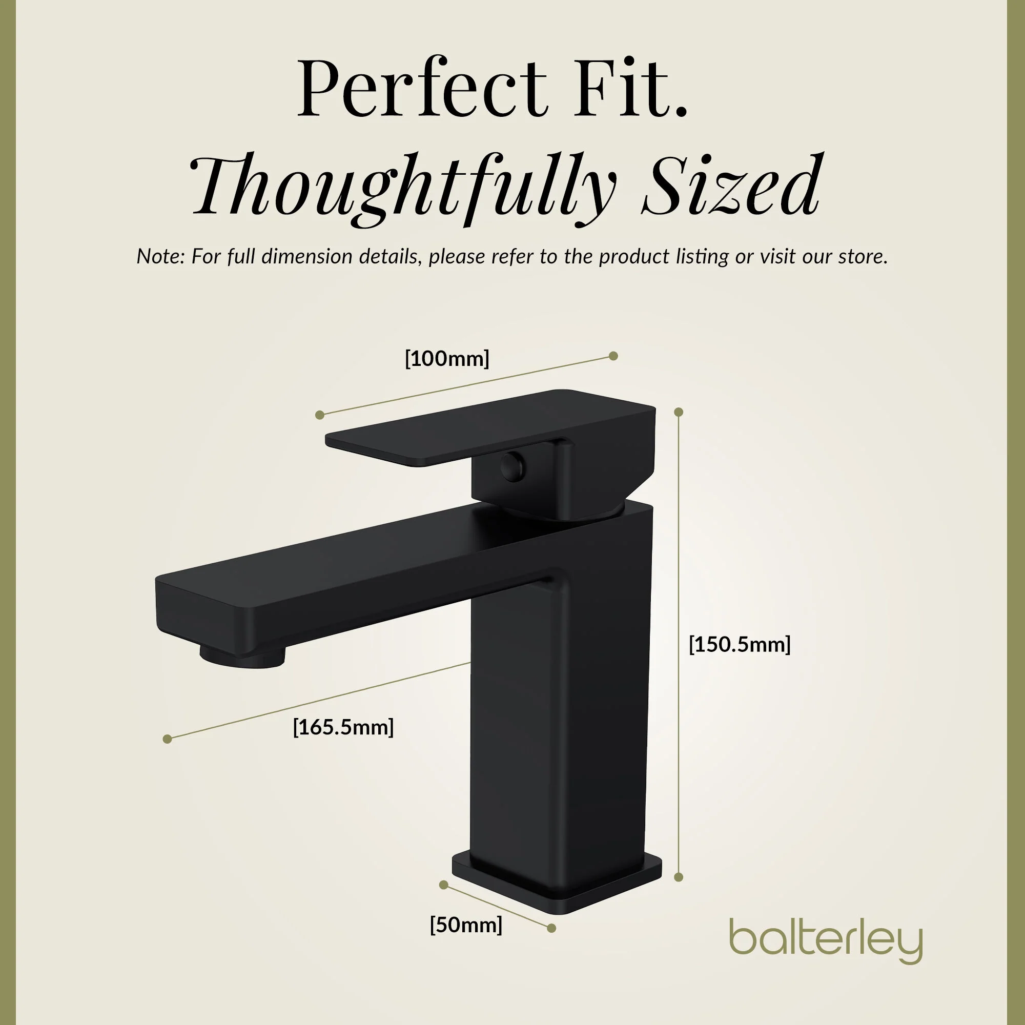 Milldale Contemporary Square Mono Basin Mixer Bathroom Sink Tap with Push Button Waste - Image 15