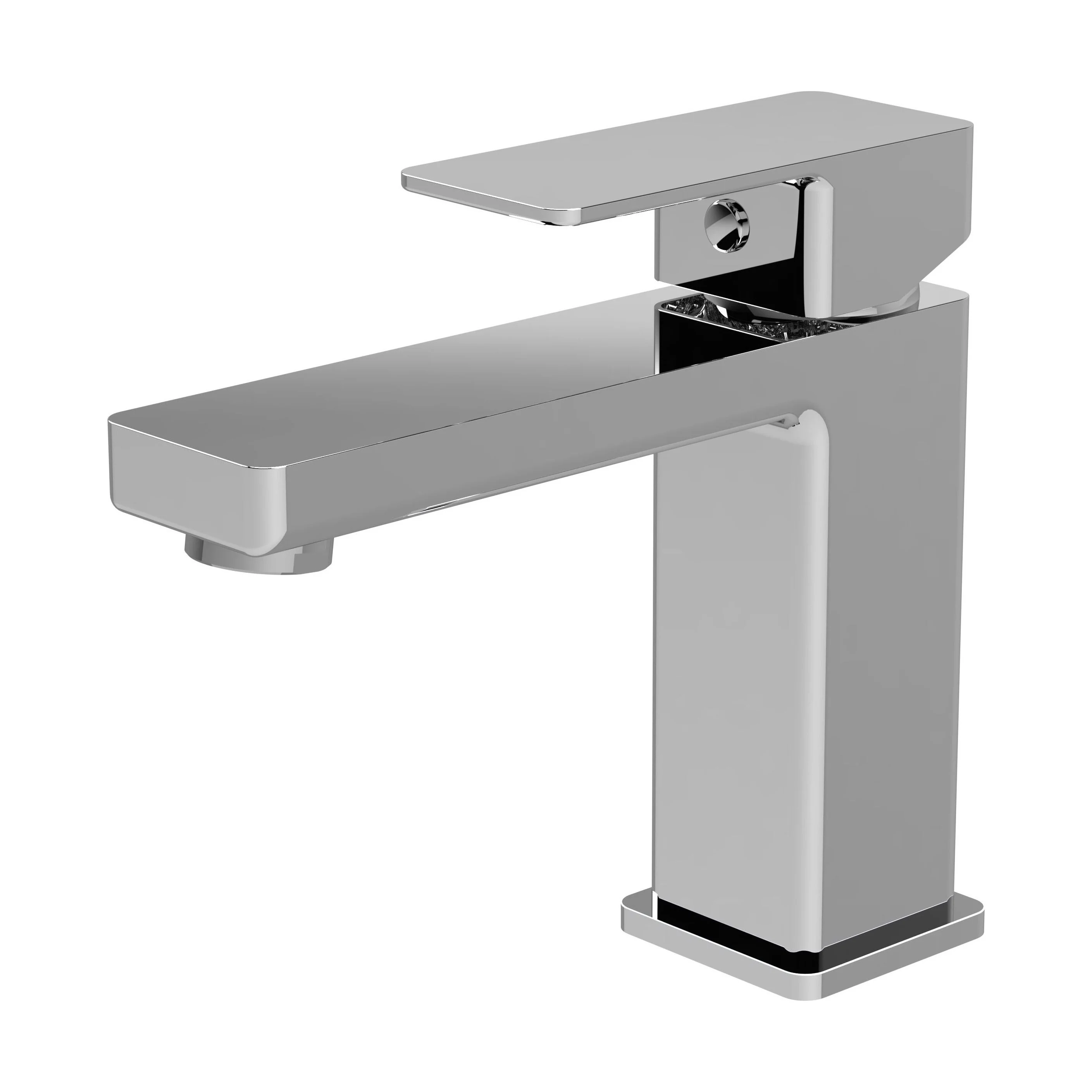 Milldale Contemporary Square Mono Basin Mixer Bathroom Sink Tap with Push Button Waste - Image 2