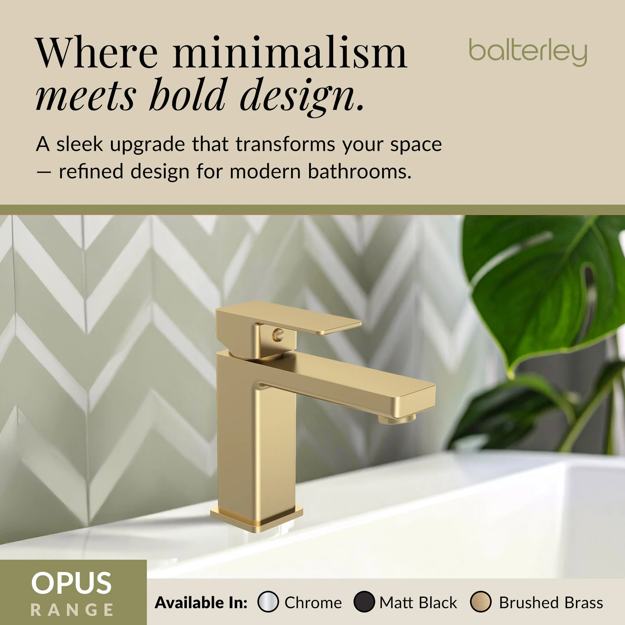 Milldale Contemporary Square Mono Basin Mixer Bathroom Sink Tap with Push Button Waste - Image 24