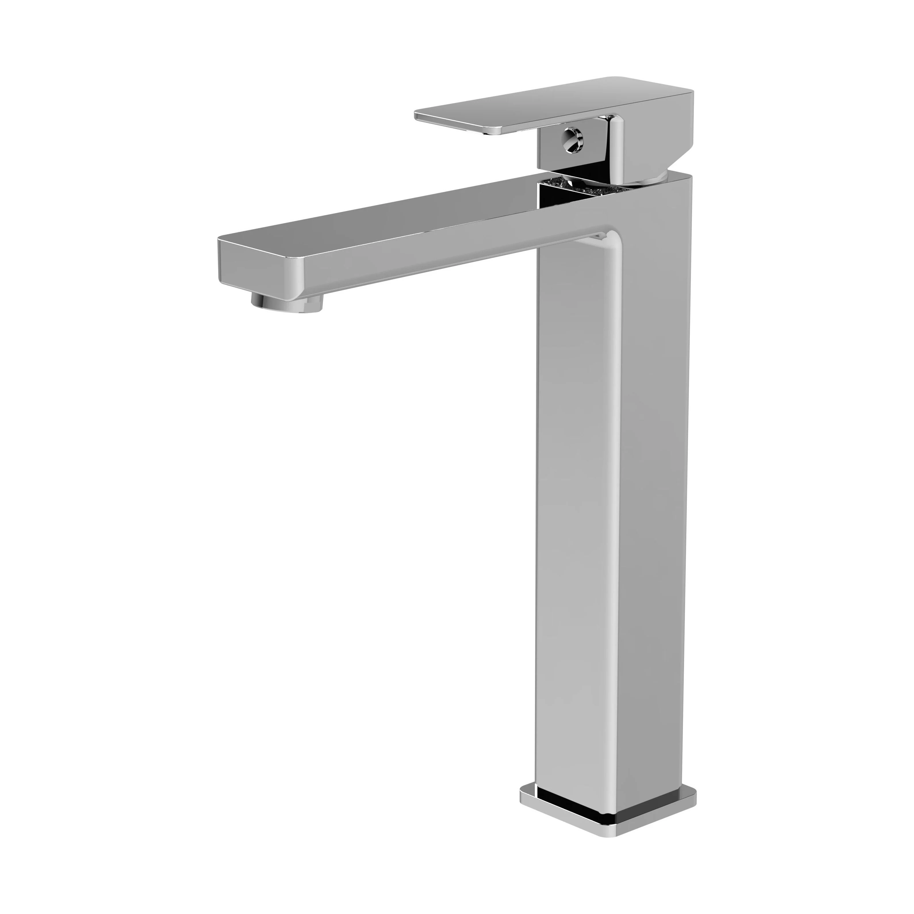 Milldale Contemporary Square Tall High Rise Mono Basin Mixer Tap - Choice of Finish - Image 2