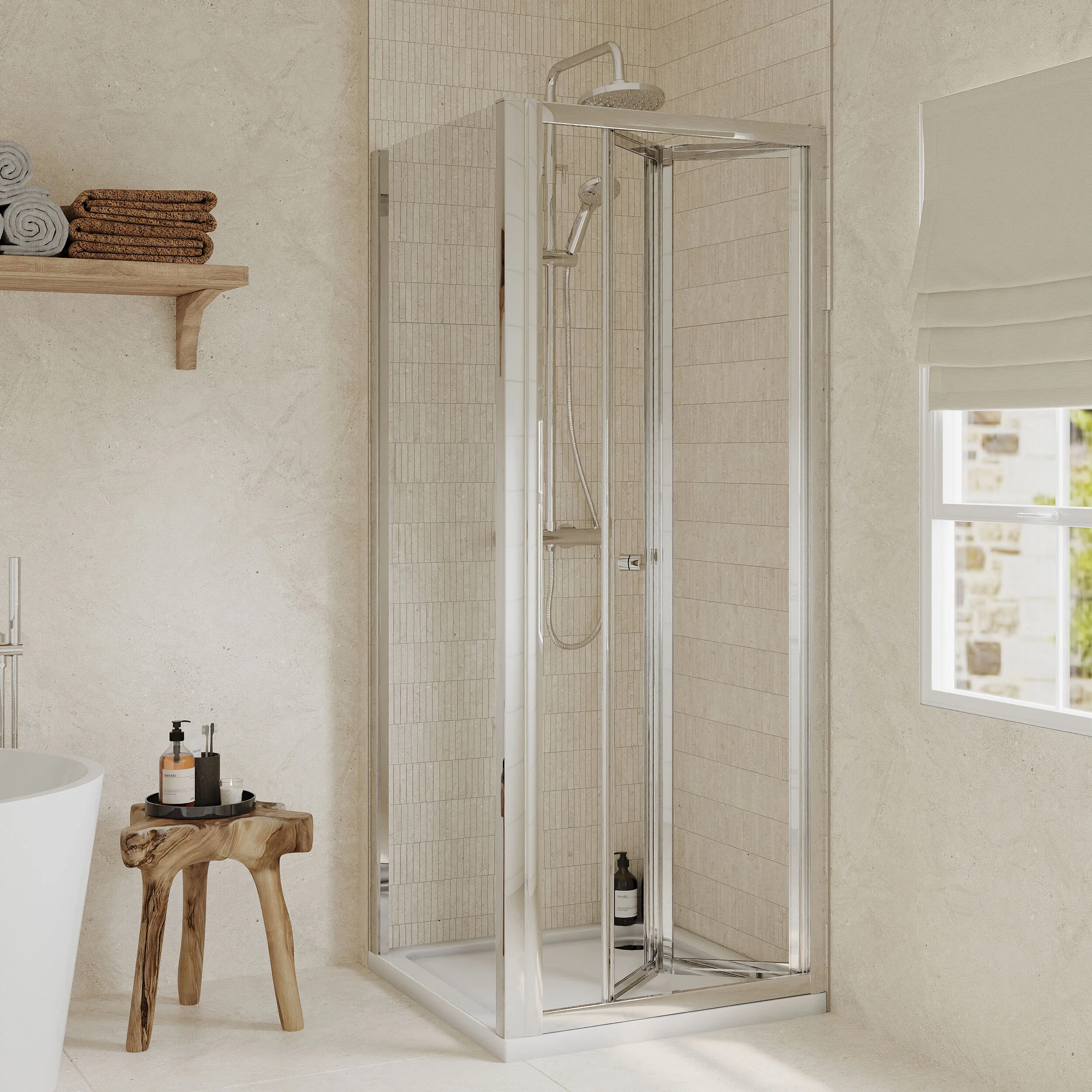 Bi-Fold Shower Door, Side Panel and Shower Tray - Choice of Size and Finish - Image 60
