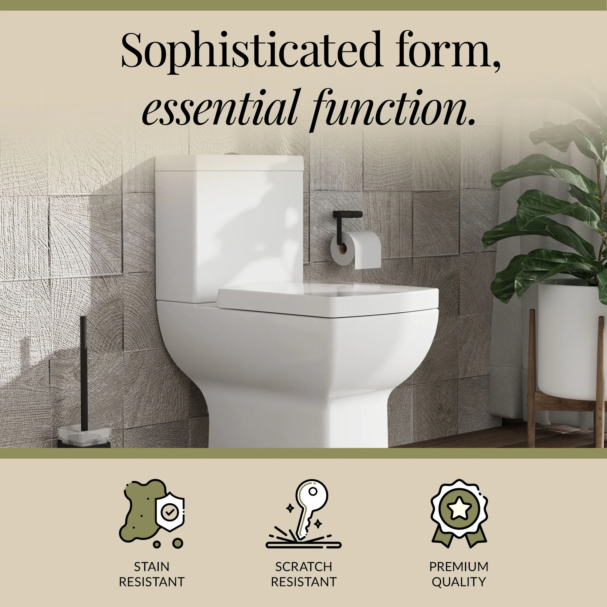 Hilderstone Modern Comfort Height Close Coupled Toilet with Soft Close Seat - Image 10