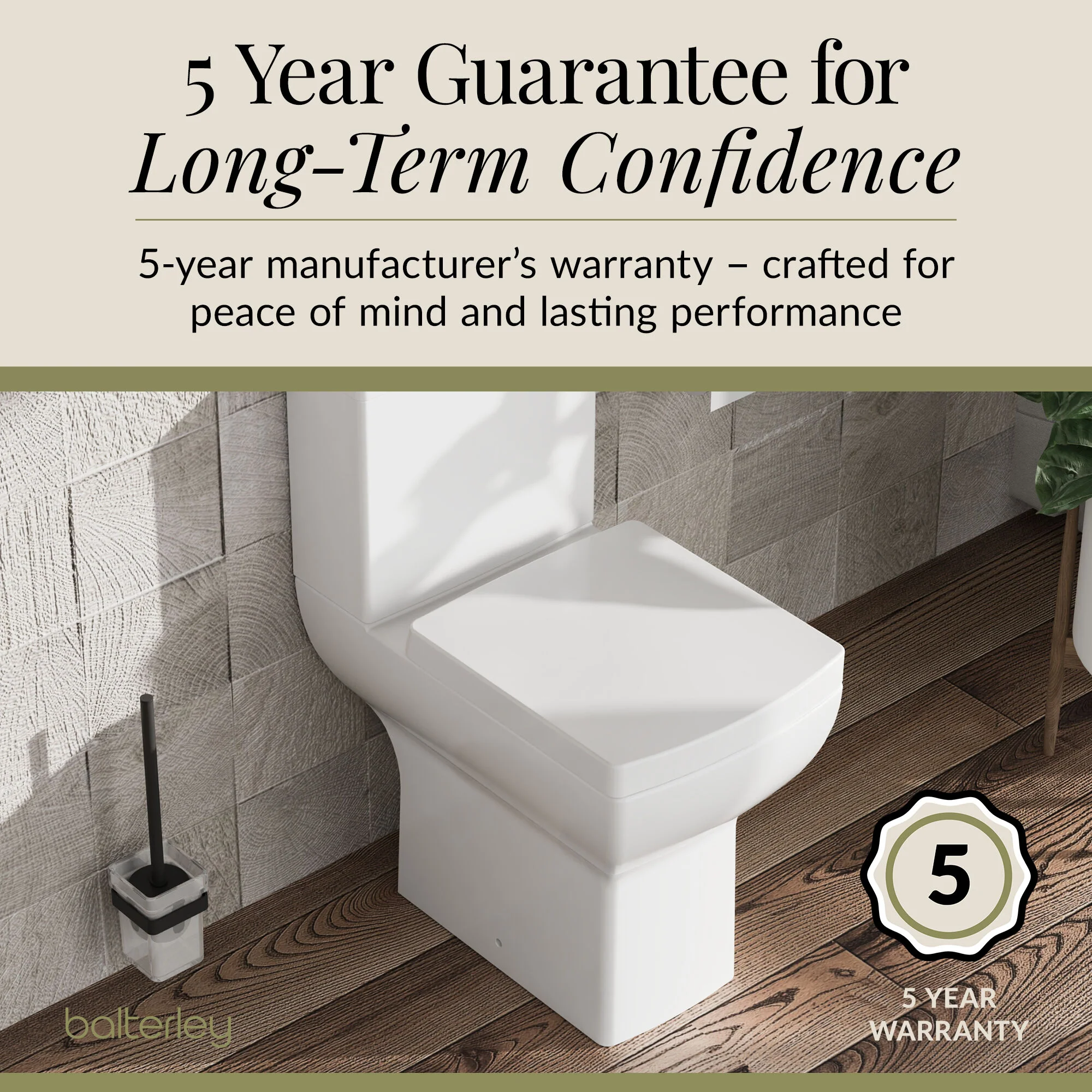 Hilderstone Modern Comfort Height Close Coupled Toilet with Soft Close Seat - Image 8