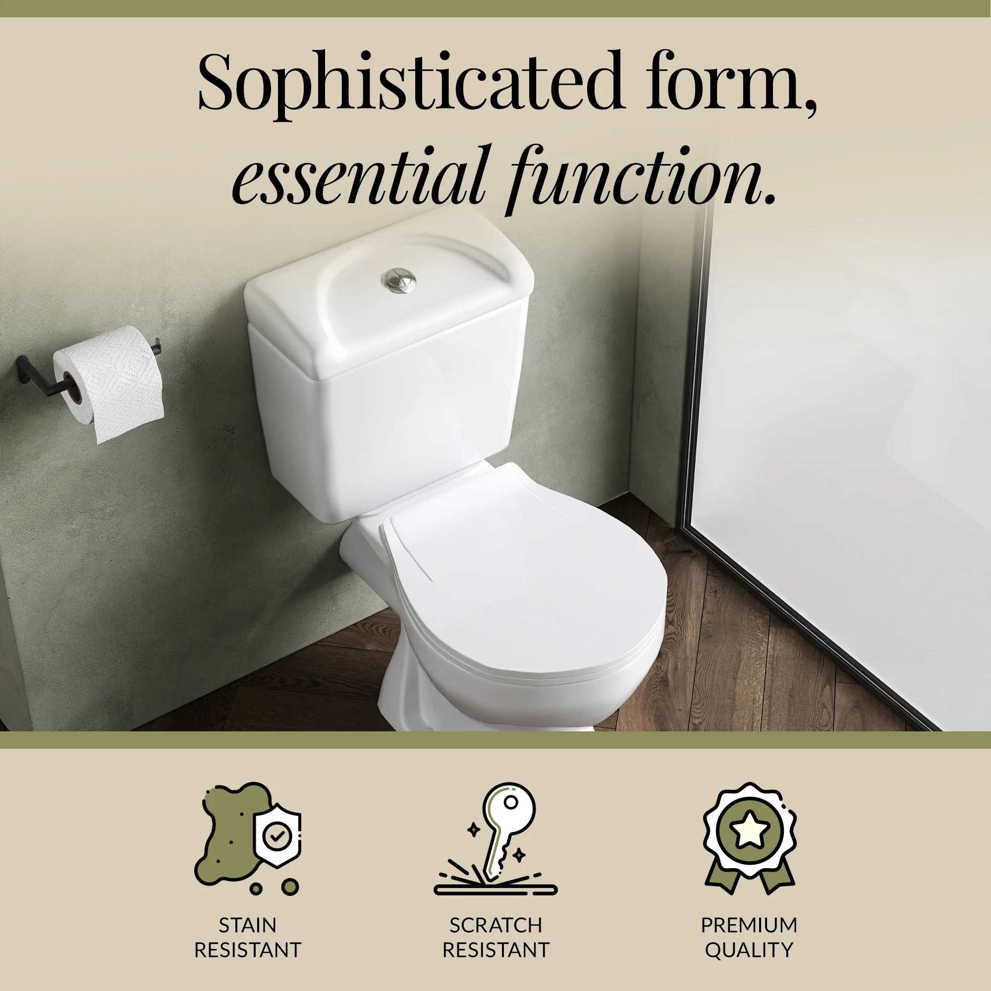 Anslow Compact Close-Coupled Toilet & Cistern with Standard Seat – White Ceramic, 748 x 382mm - Image 3