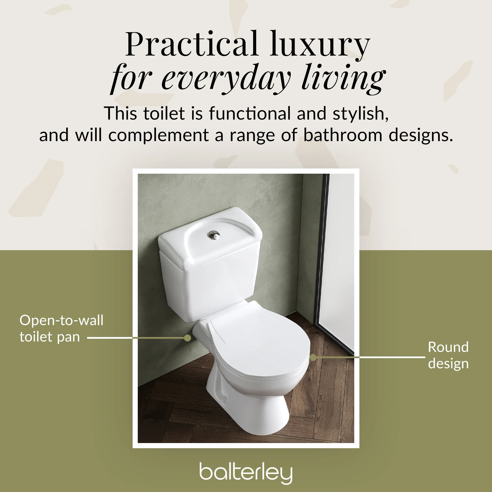 Anslow Compact Close-Coupled Toilet & Cistern with Standard Seat – White Ceramic, 748 x 382mm - Image 5