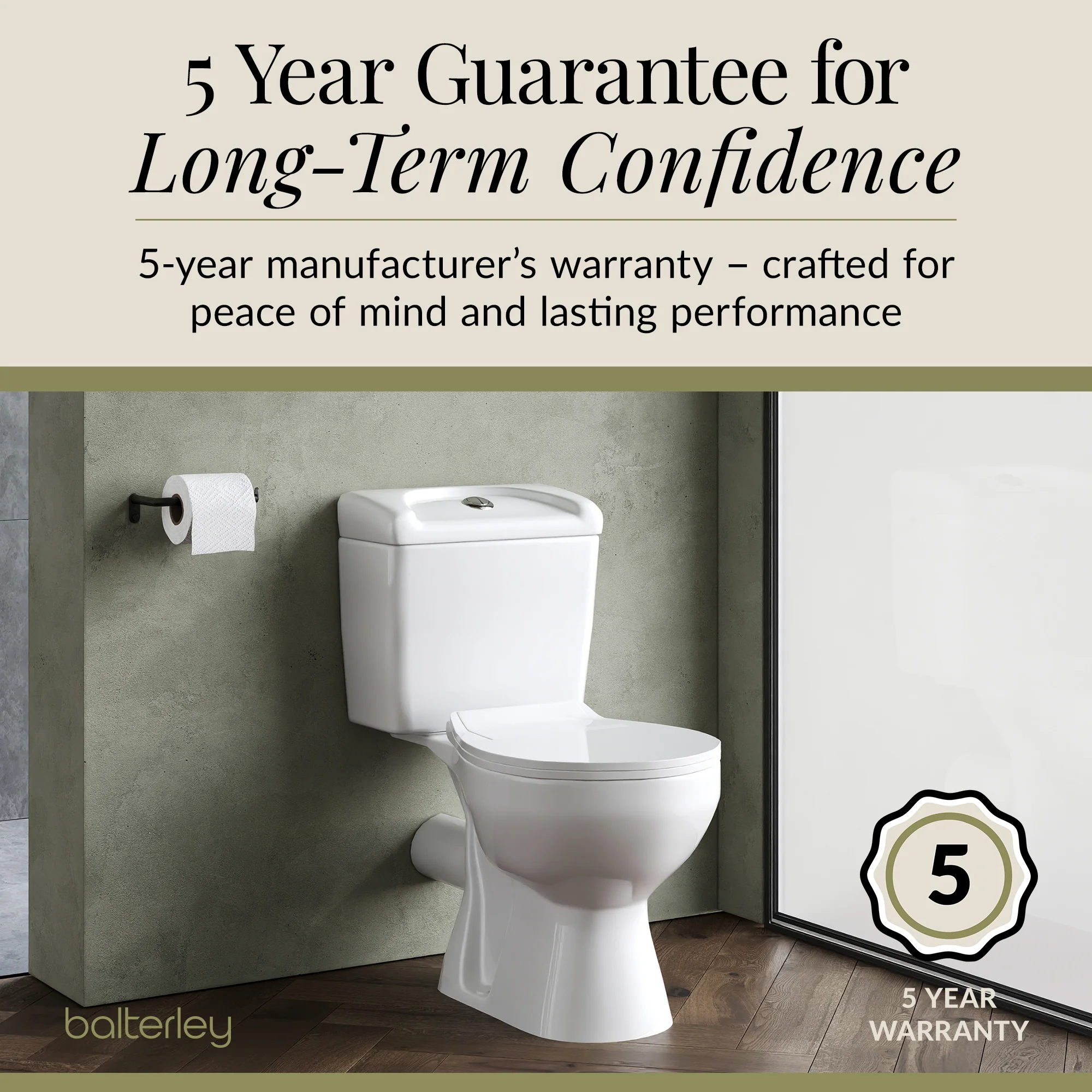 Anslow Compact Close-Coupled Toilet & Cistern with Standard Seat – White Ceramic, 748 x 382mm - Image 7