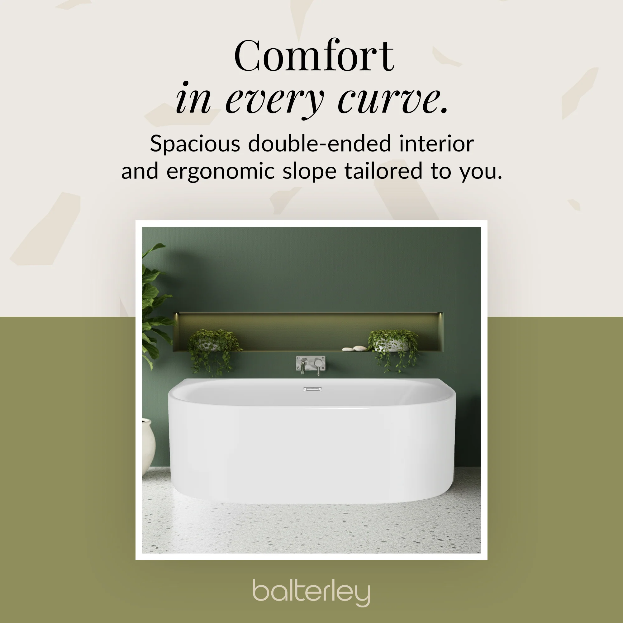 Contemporary Back To Wall Freestanding Bath from Balterley - Modern Design in Multiple Sizes - Image 13