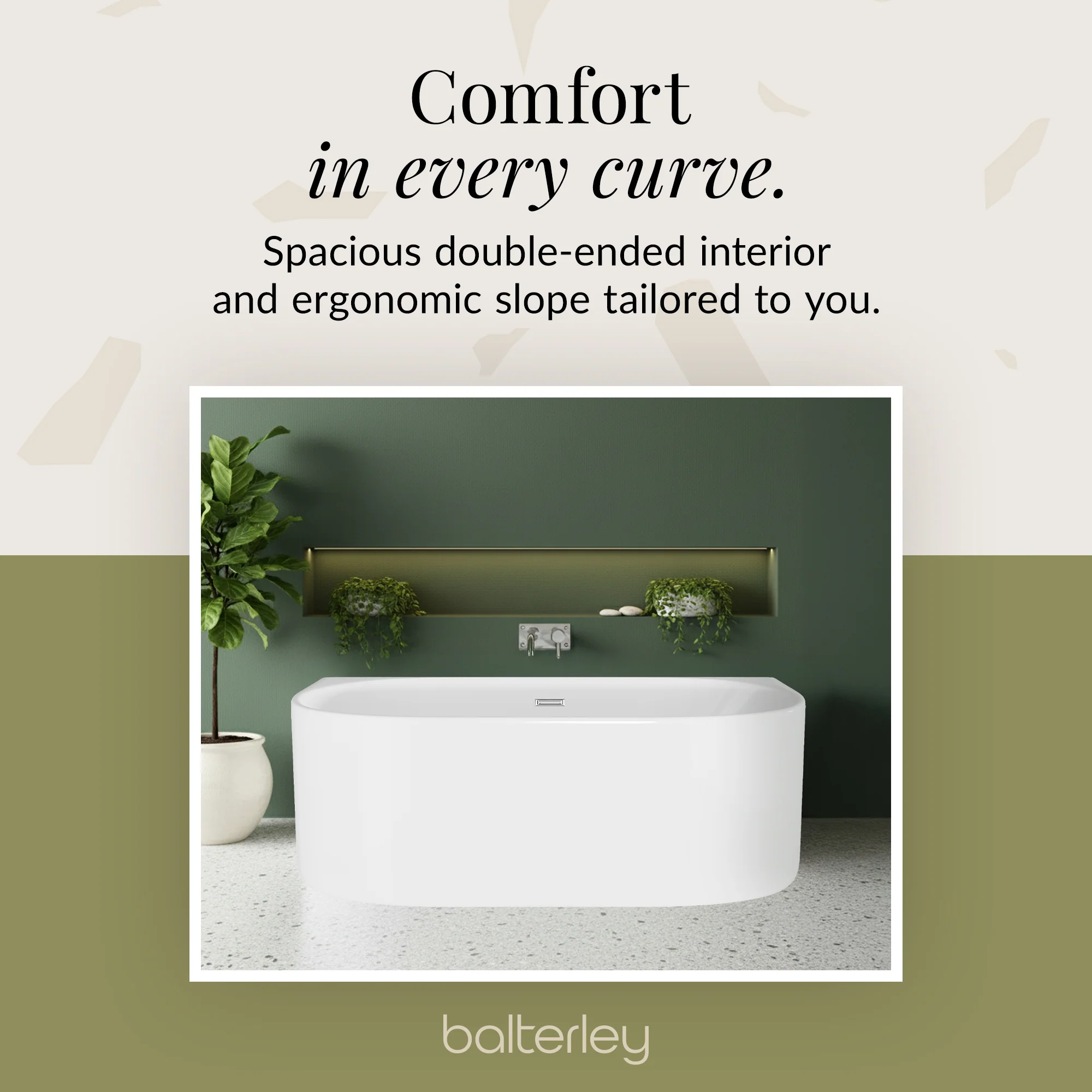 Contemporary Back To Wall Freestanding Bath from Balterley - Modern Design in Multiple Sizes - Image 18