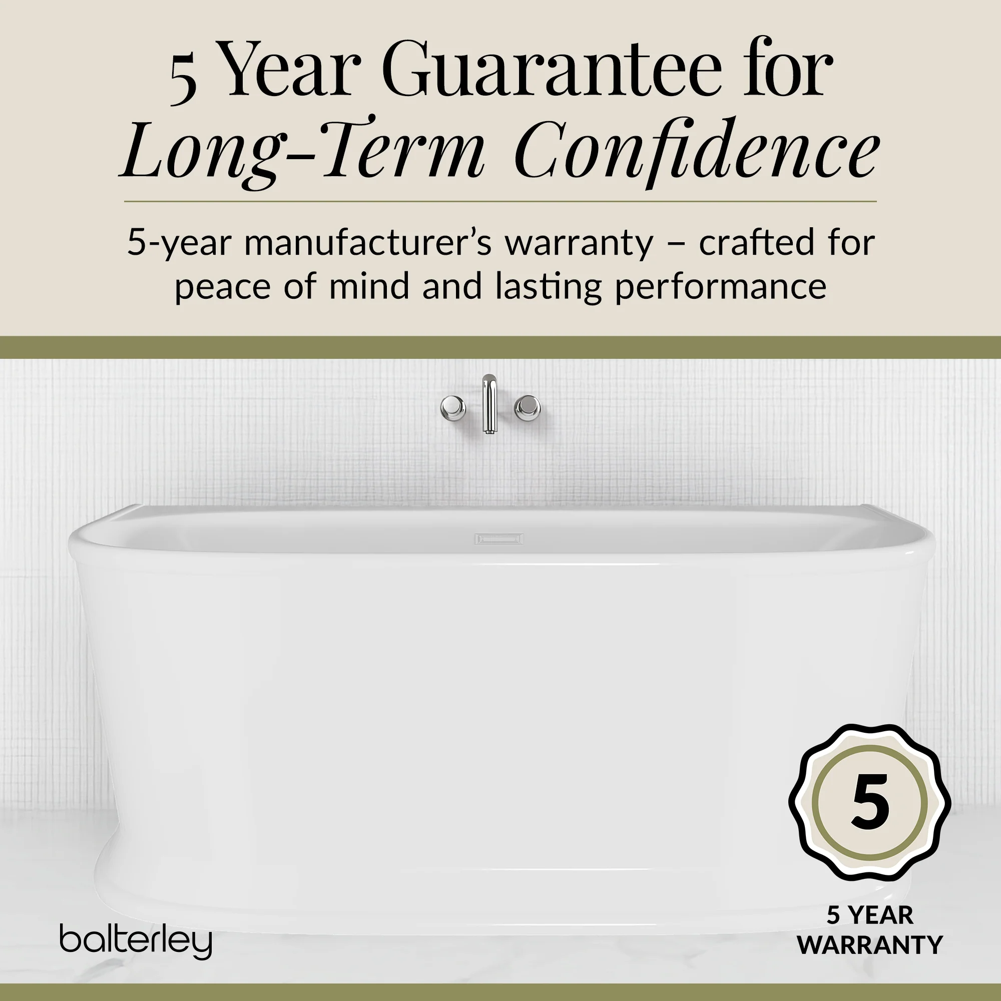 Contemporary Back To Wall Freestanding Bath from Balterley - Multiple Sizes Available - Image 13