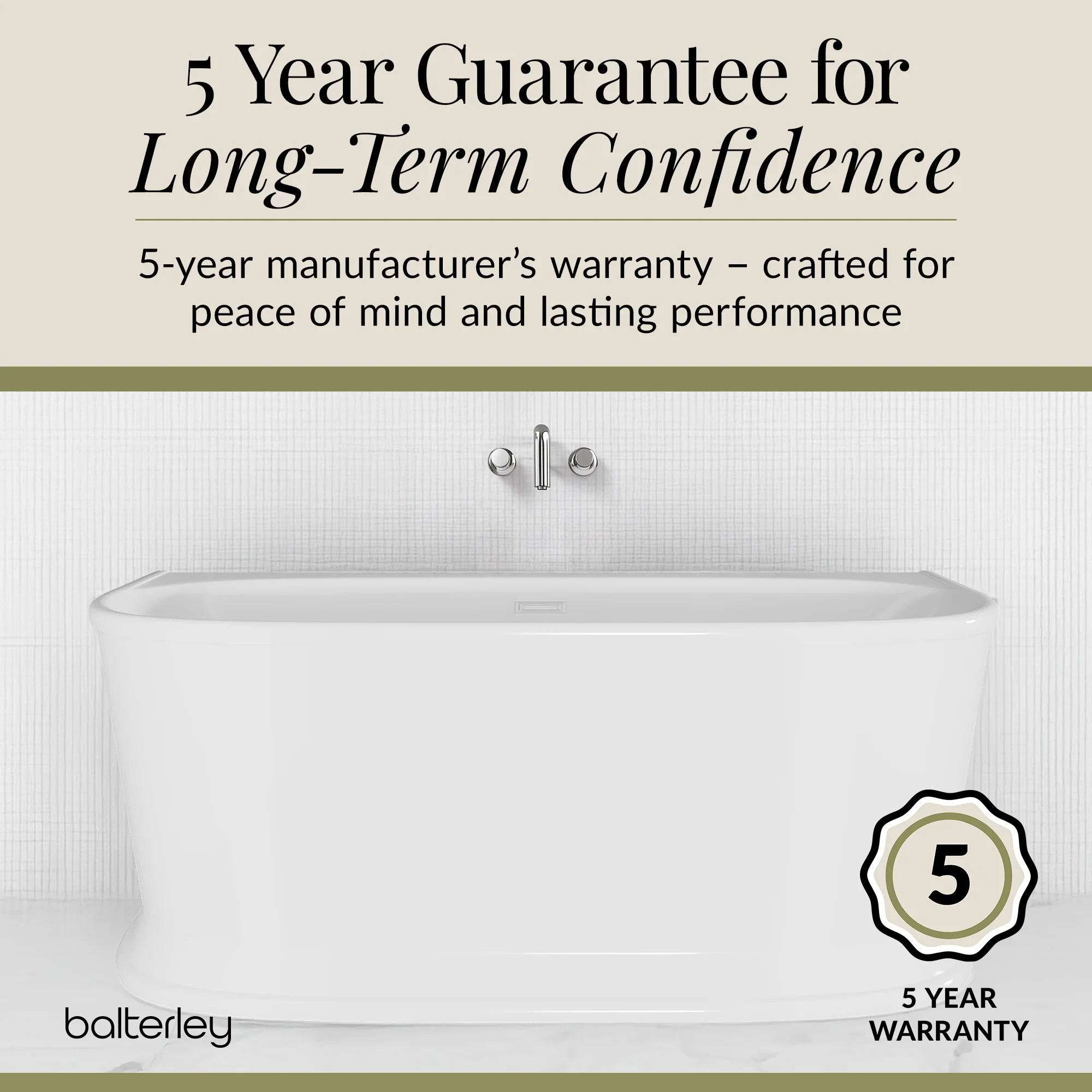 Contemporary Back To Wall Freestanding Bath from Balterley - Multiple Sizes Available - Image 15