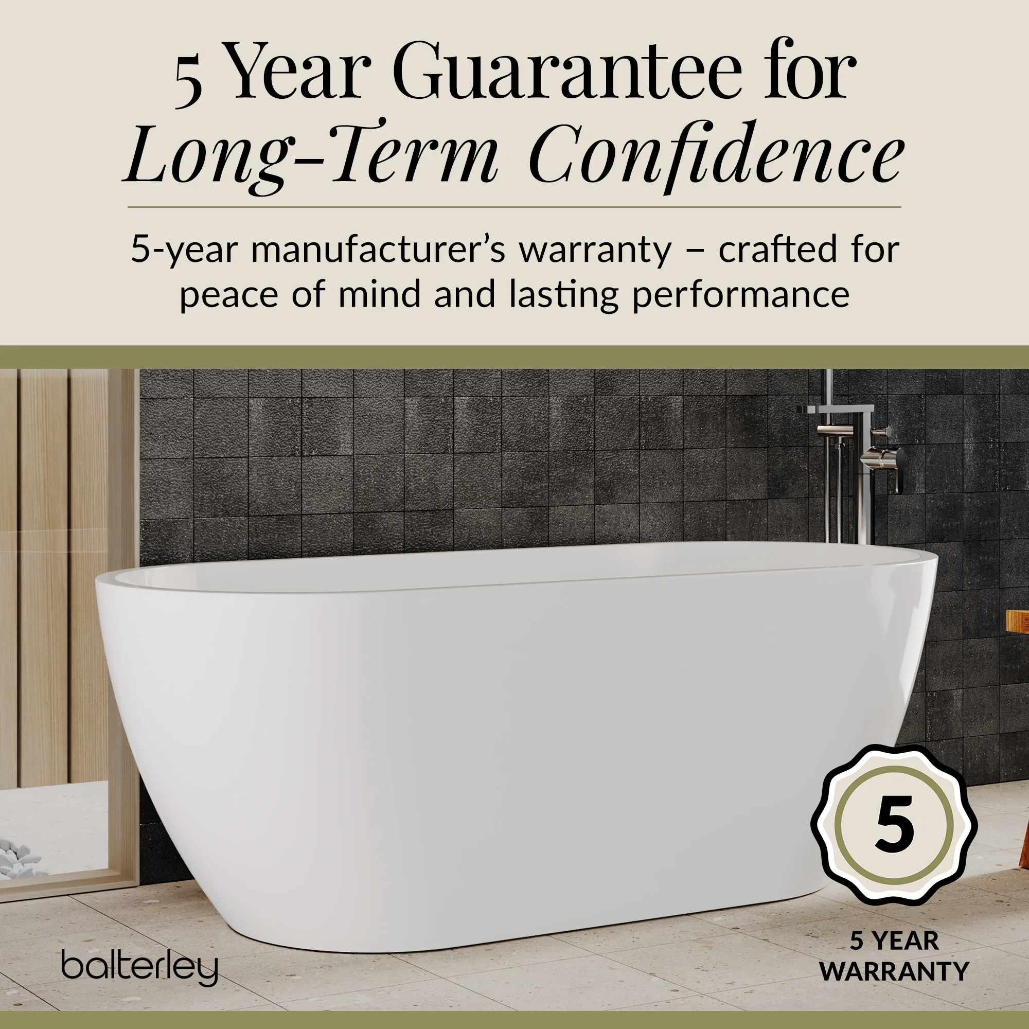 Contemporary Oval Freestanding Bath and Waste from Balterley - Multiple Sizes Available - Image 19